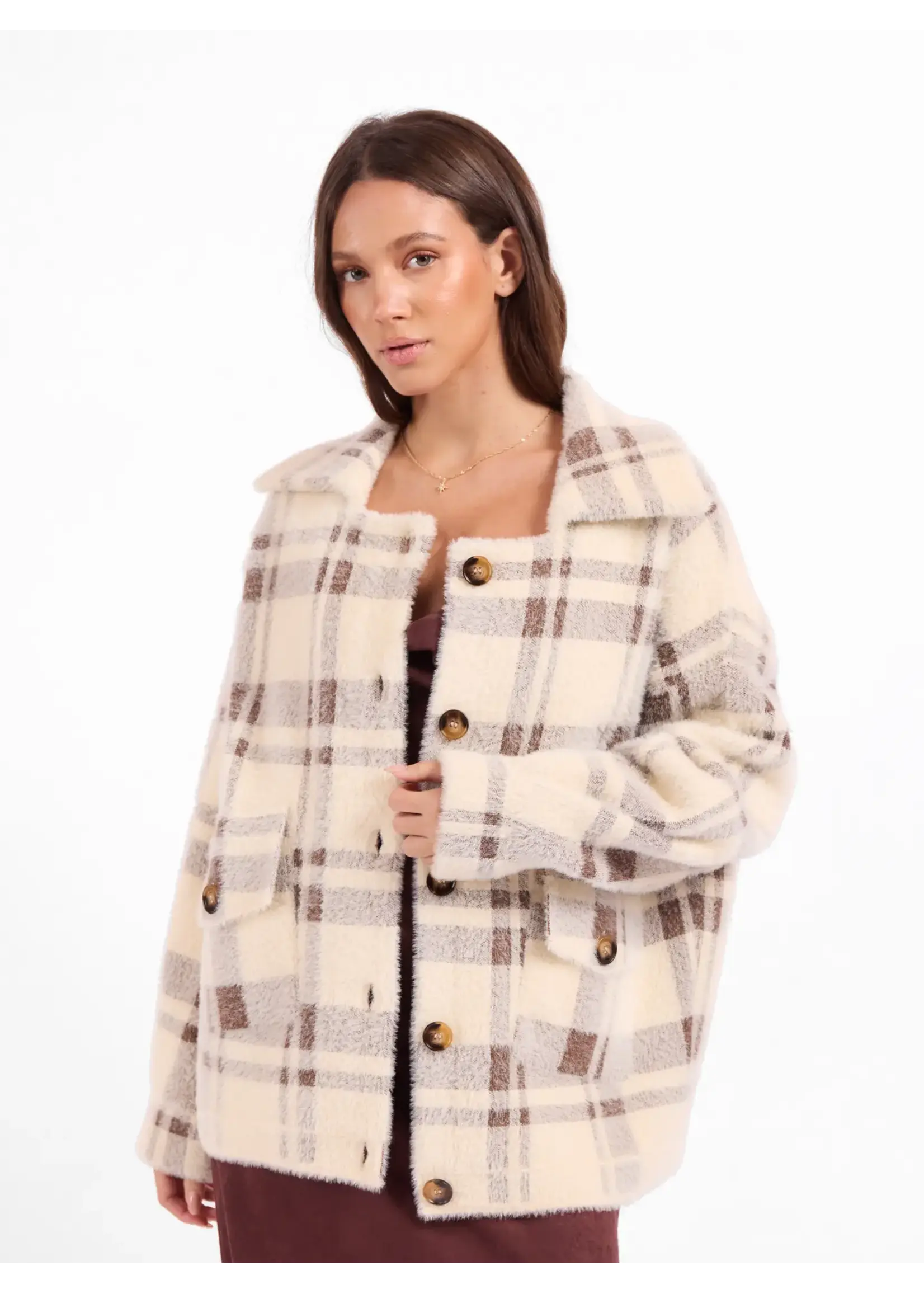 Sage The Label Lola Plaid Coat - LJ3572