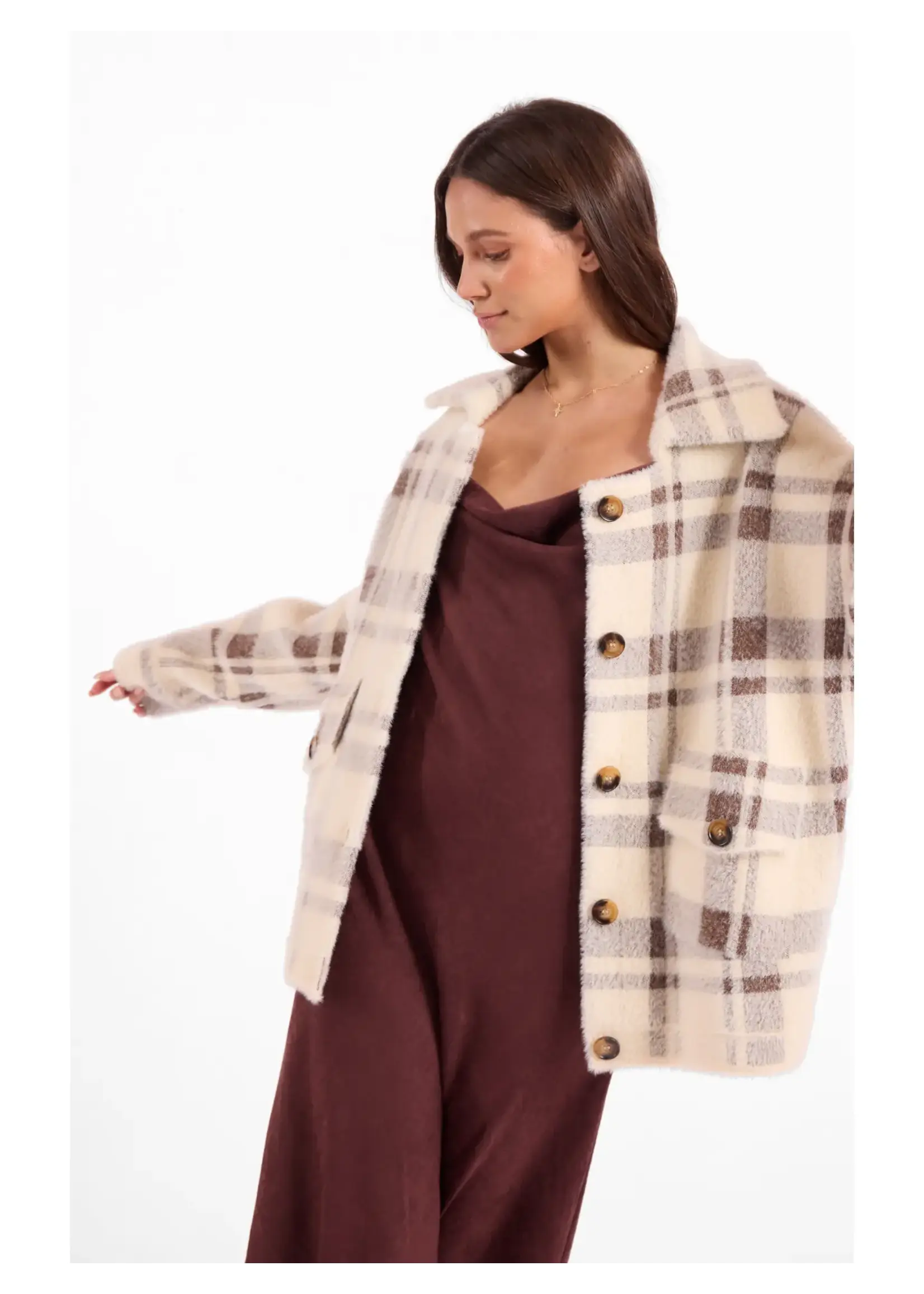 Sage The Label Lola Plaid Coat - LJ3572