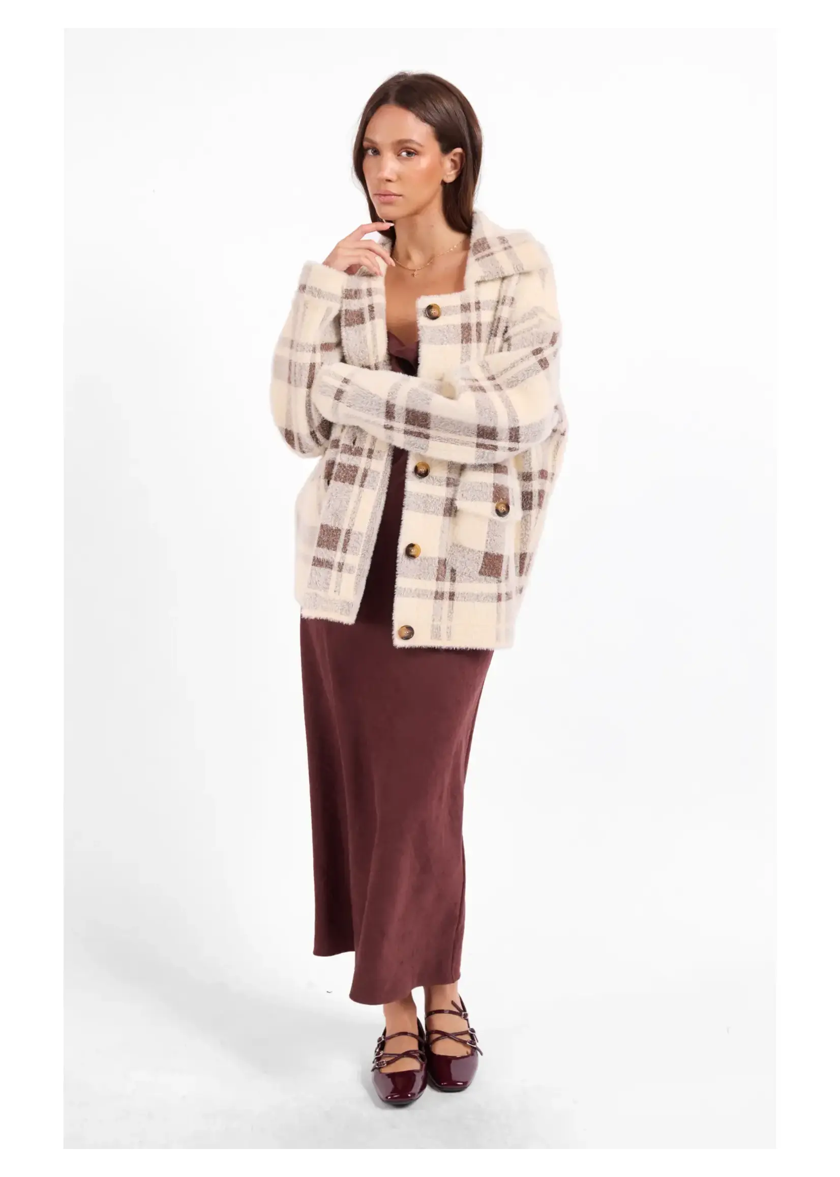 Sage The Label Lola Plaid Coat - LJ3572