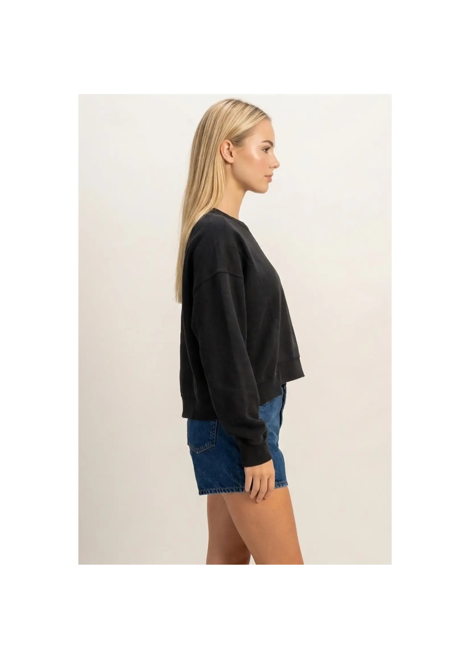 HYFVE Acid Wash Seam Detail Crew Neck Sweatshirt - DZ26E260