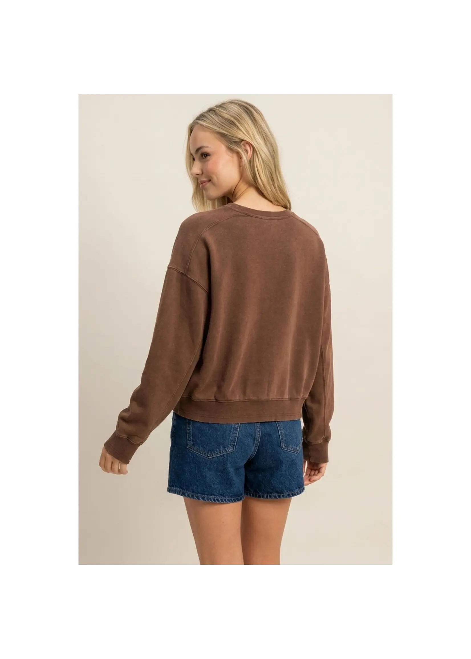 HYFVE Acid Wash Seam Detail Crew Neck Sweatshirt - DZ26E260