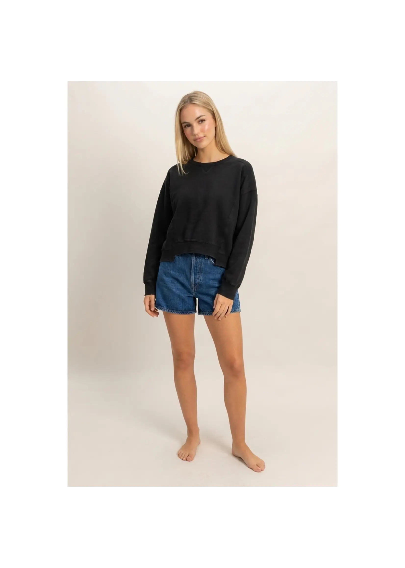 HYFVE Acid Wash Seam Detail Crew Neck Sweatshirt - DZ26E260