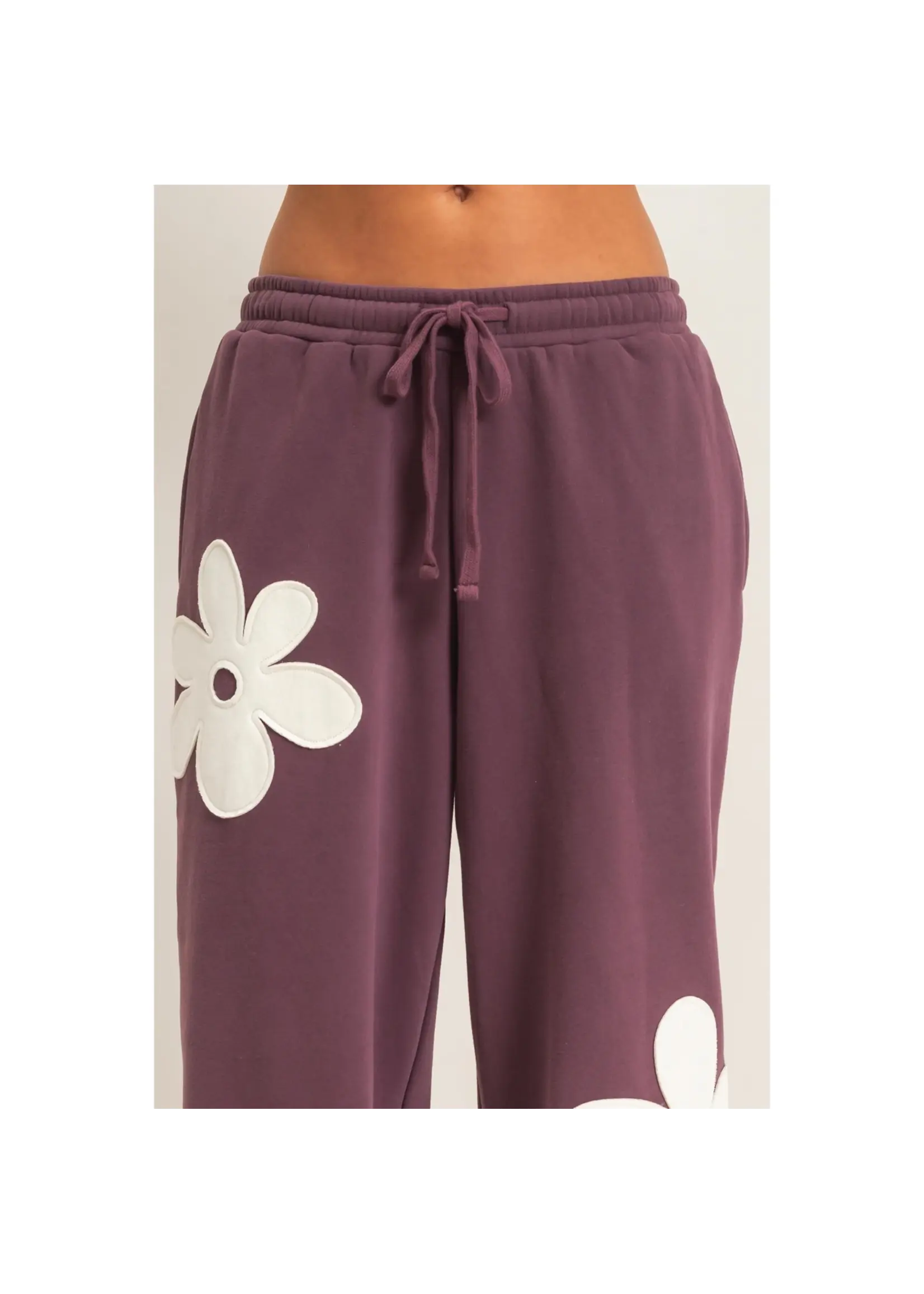 HYFVE Floral Applique Drawstring Jogger Pants - DZ26F308