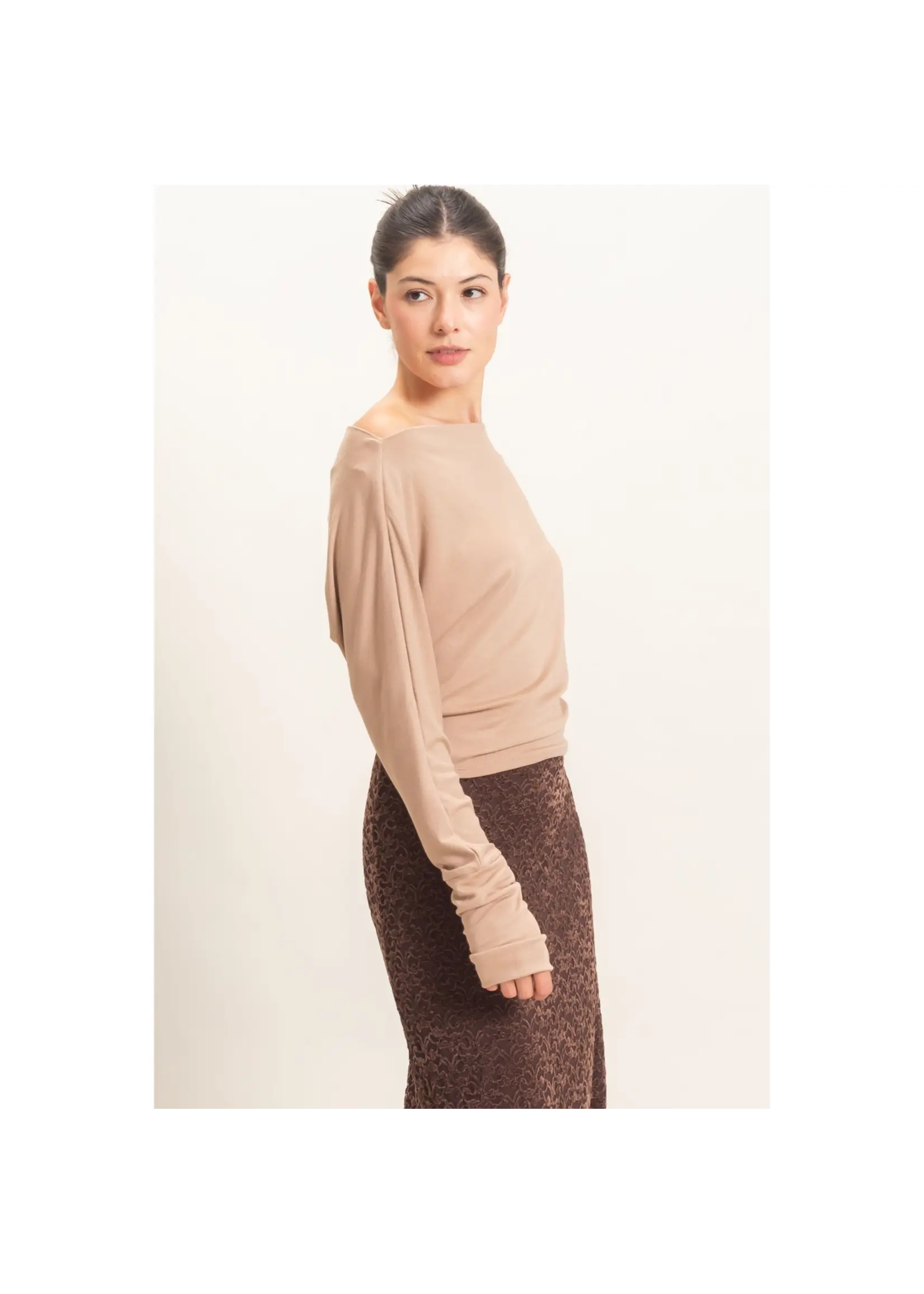 HYFVE Wide Boat Neck Dolman Sleeve Top - HF26C883