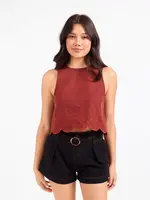 Sadie & Sage Tea Garden Scallop Hem Top - AJ3104
