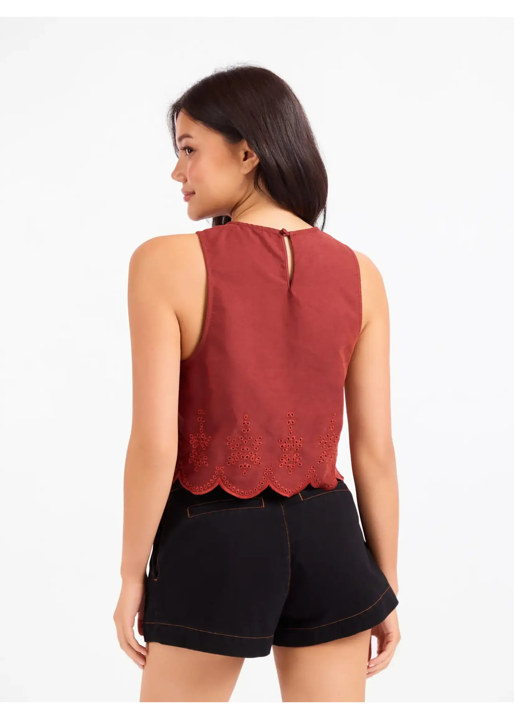 Sadie & Sage Tea Garden Scallop Hem Top - AJ3104