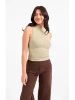 Sadie & Sage Ronan Mock Neck Ruched Knit Tank - AJ3214