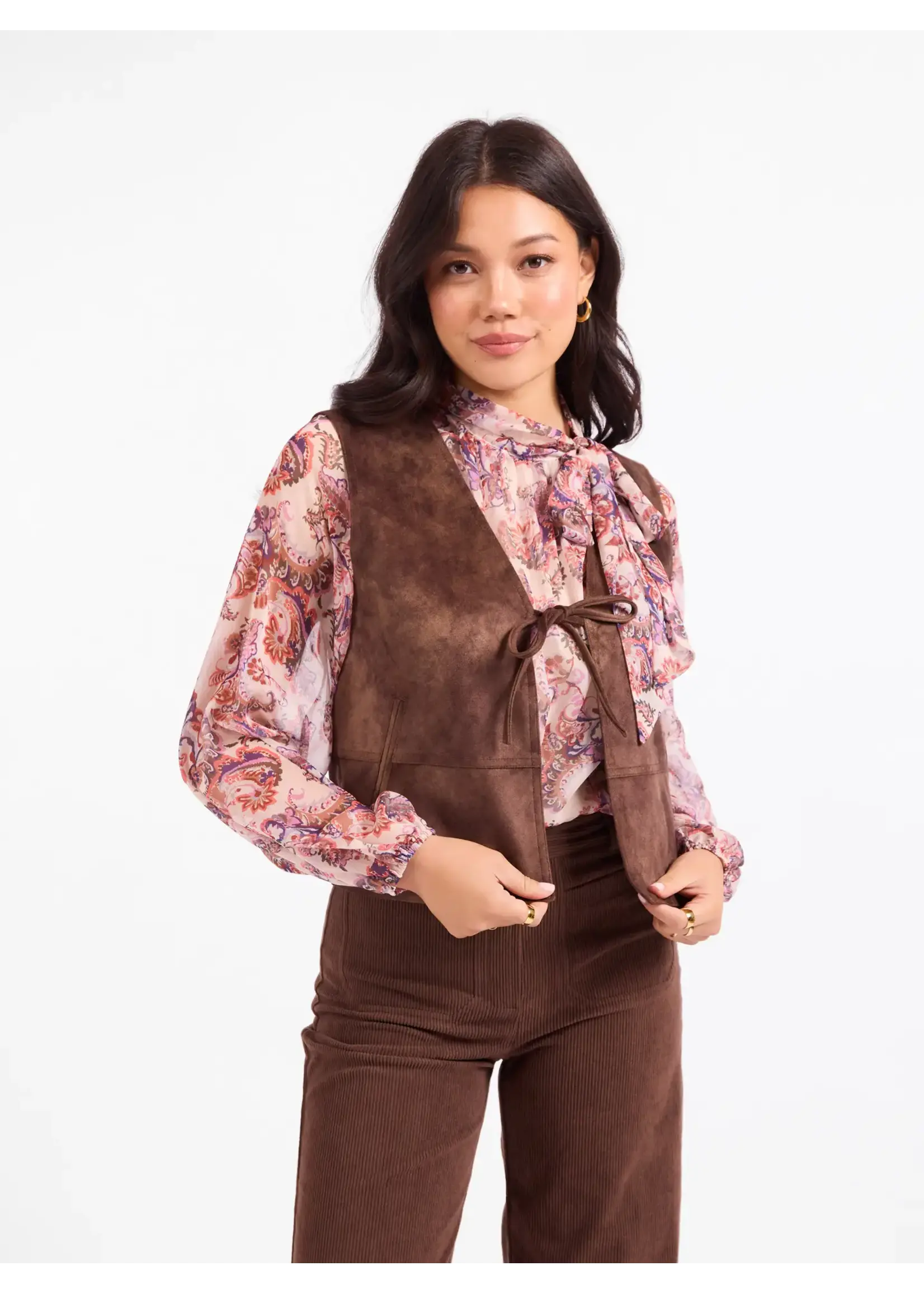 Sadie & Sage Tender Days Faux Suede Vest - AJ3542