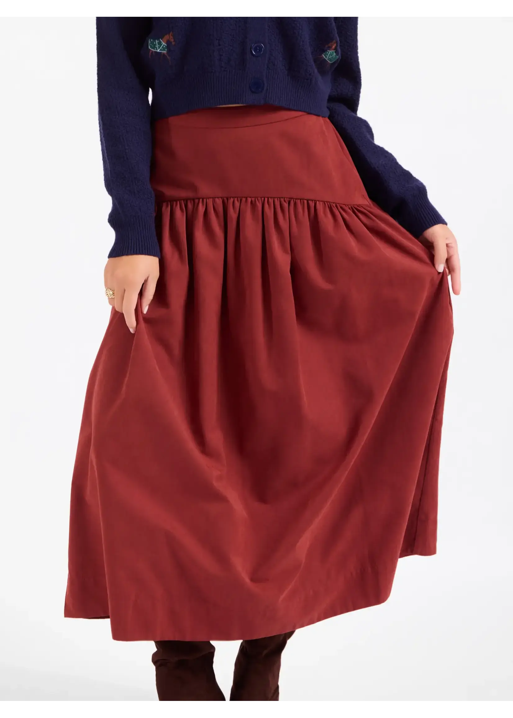 Sadie & Sage Tea Garden Gathered Midi Skirt - AJ3604