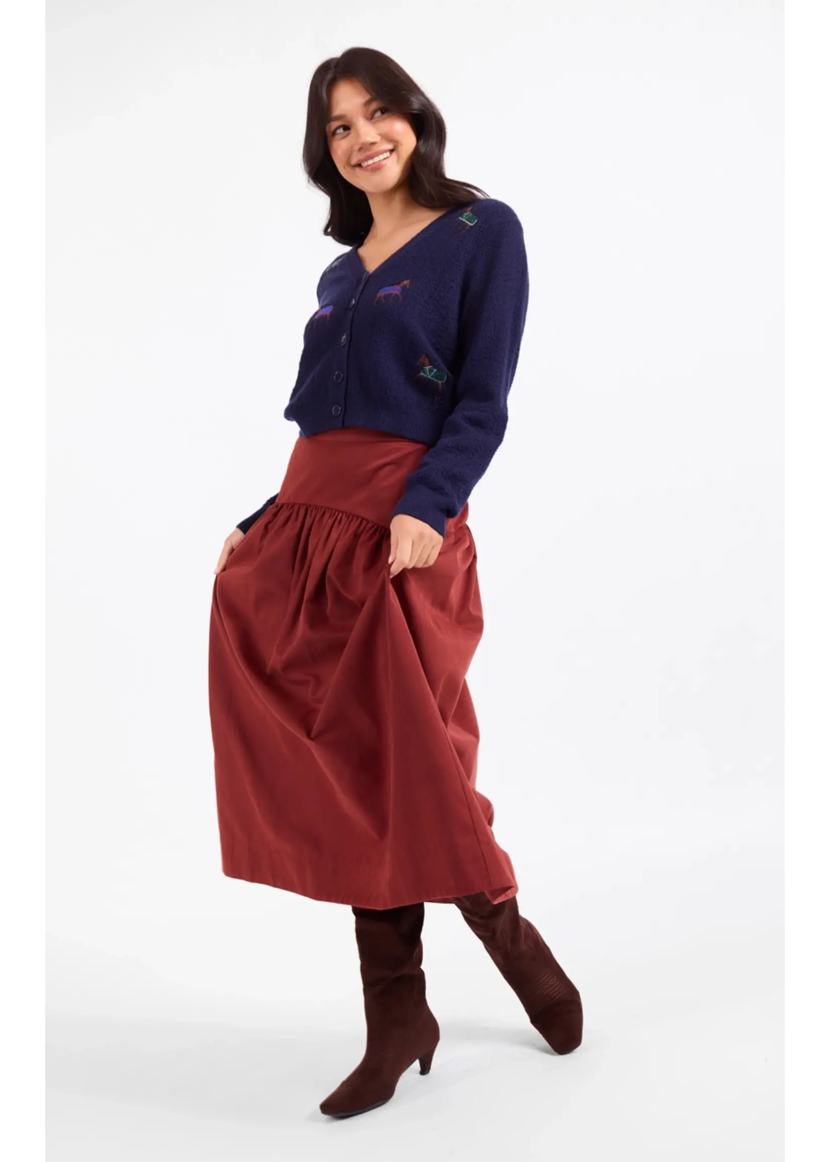 Sadie & Sage Tea Garden Gathered Midi Skirt - AJ3604