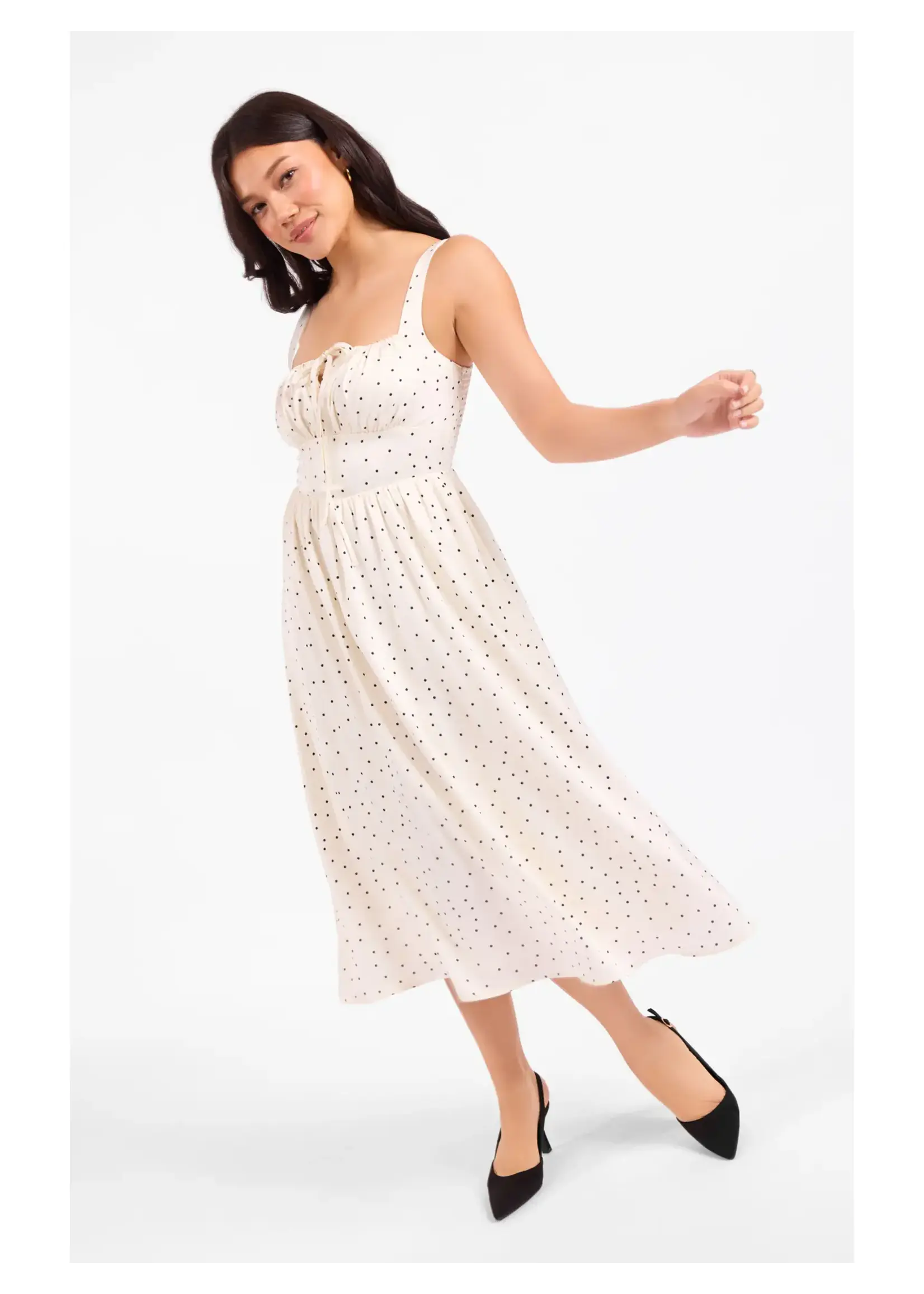 Sadie & Sage Letters Home Polka Dot Midi Dress - AJ3315