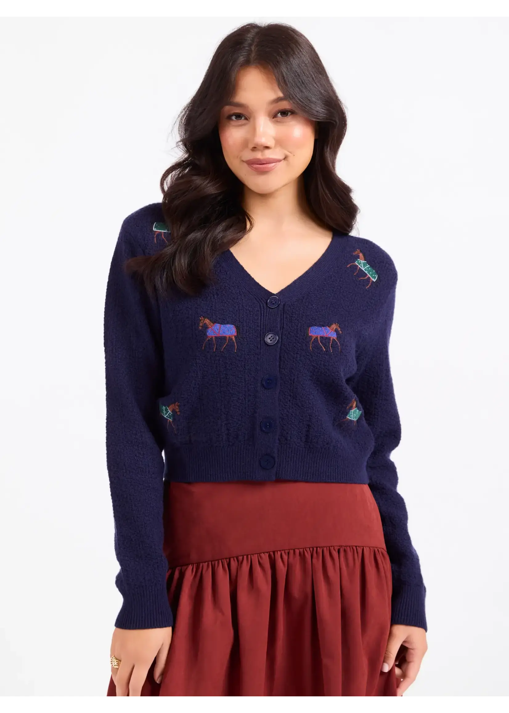 Sadie & Sage Esme Embroidered Horse Cardigan - AJ3436