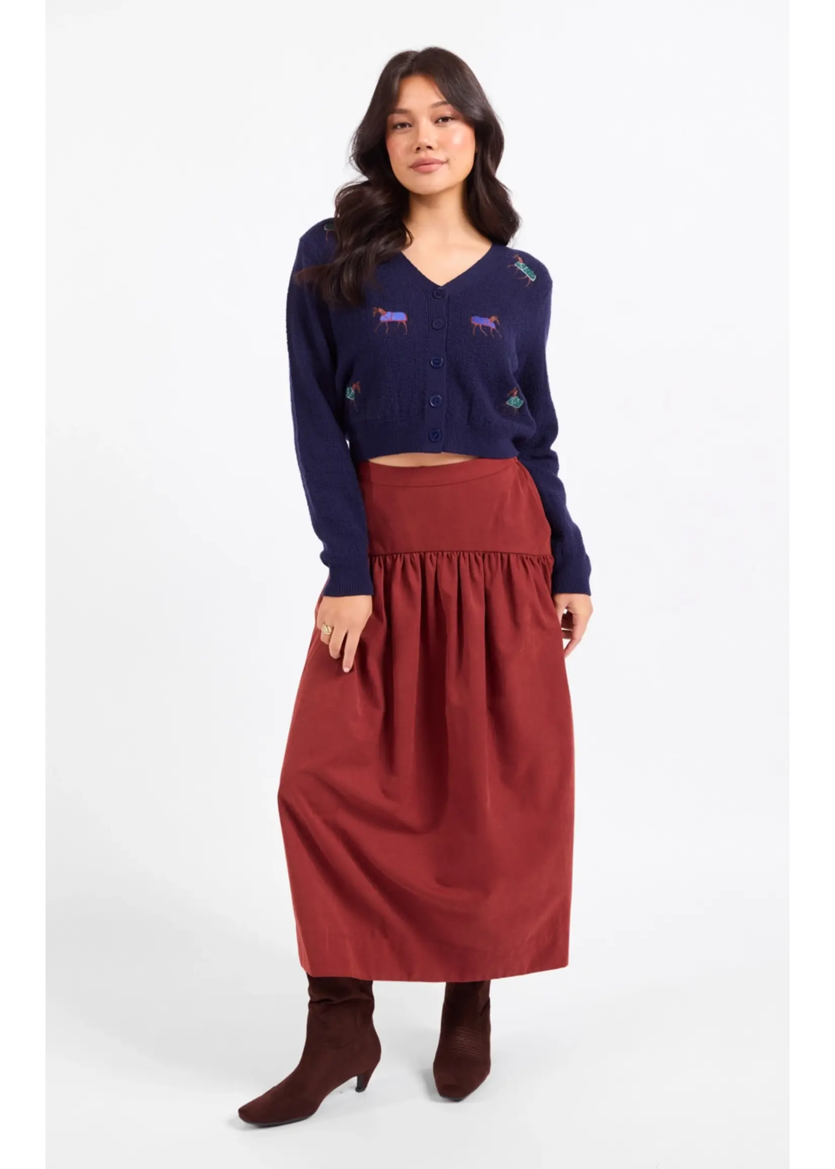 Sadie & Sage Esme Embroidered Horse Cardigan - AJ3436