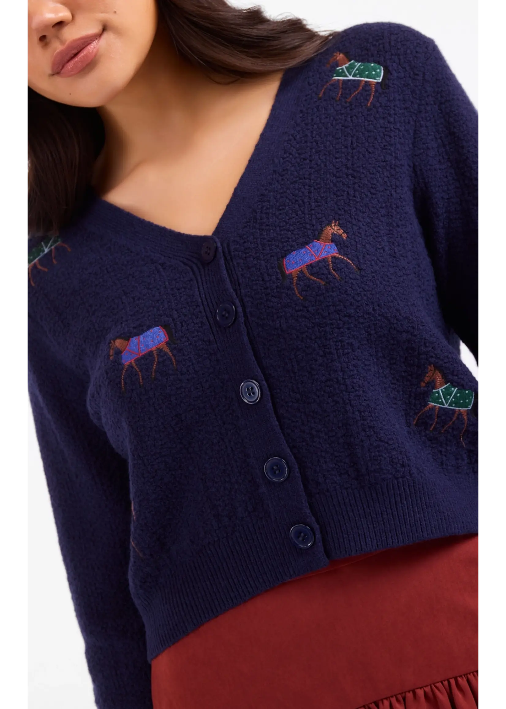 Sadie & Sage Esme Embroidered Horse Cardigan - AJ3436
