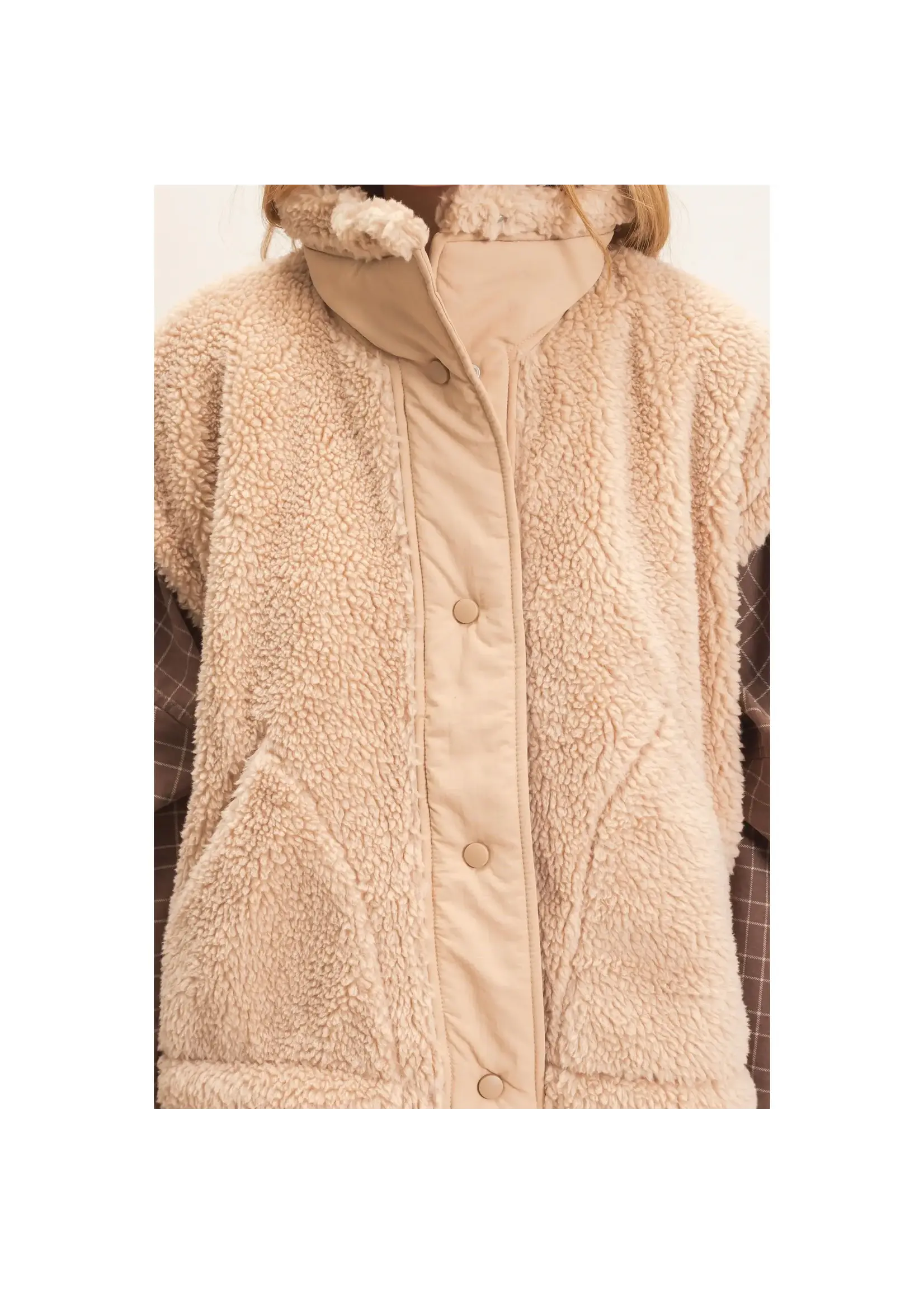 HYFVE Sherpa Vest with Snap Closure - HF26F131-D
