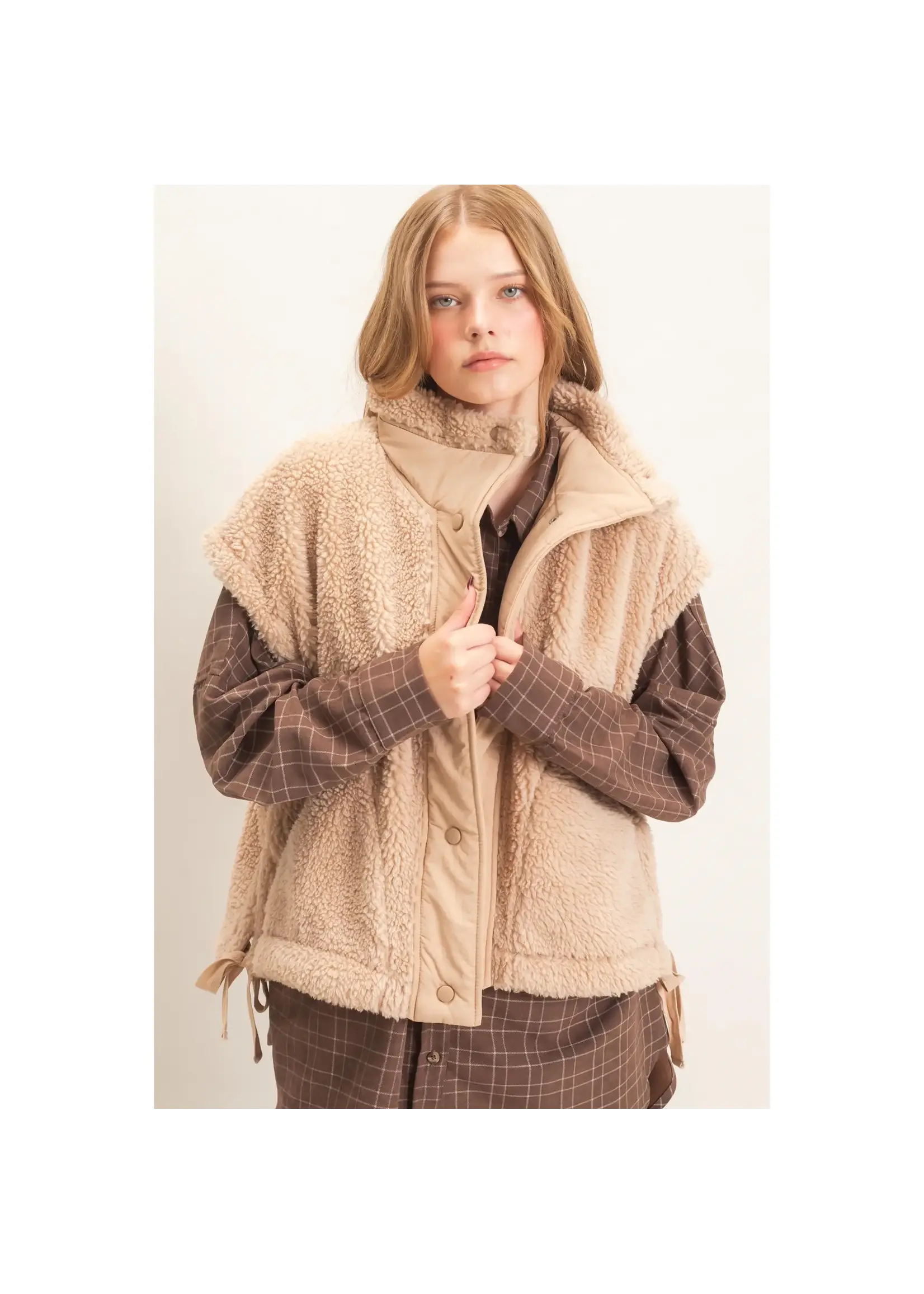 HYFVE Sherpa Vest with Snap Closure - HF26F131-D