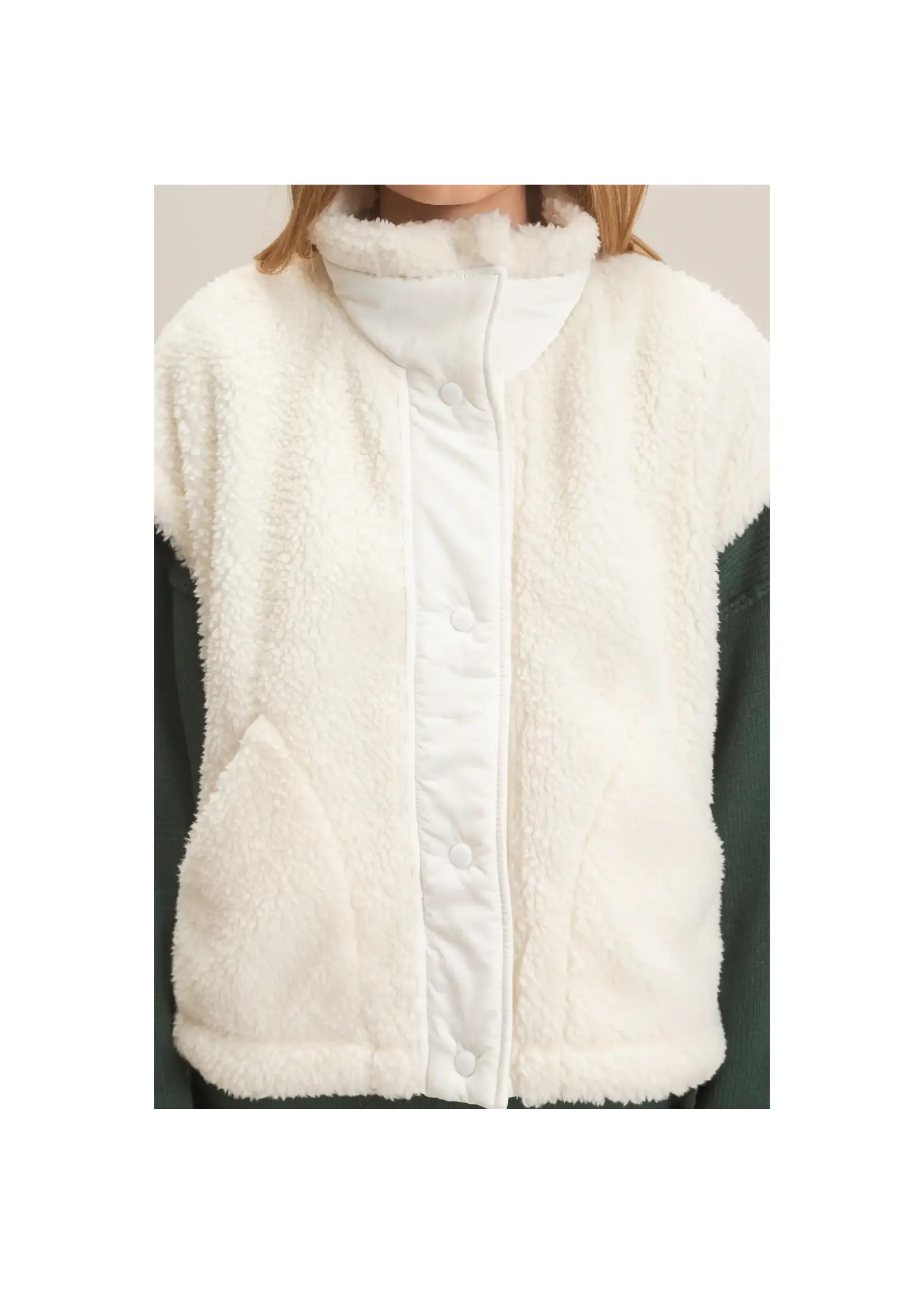 HYFVE Sherpa Vest with Snap Closure - HF26F131-D