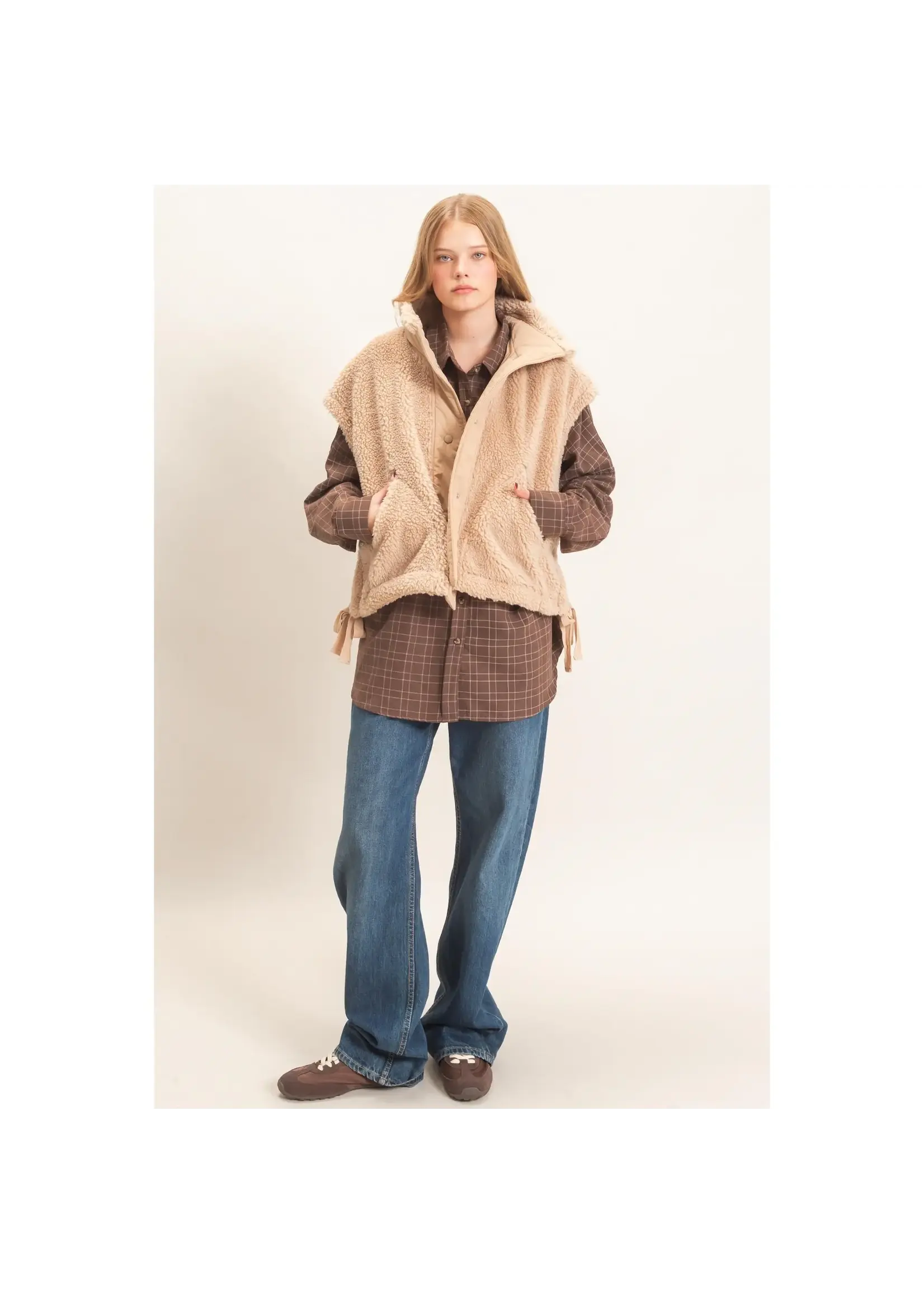 HYFVE Sherpa Vest with Snap Closure - HF26F131-D