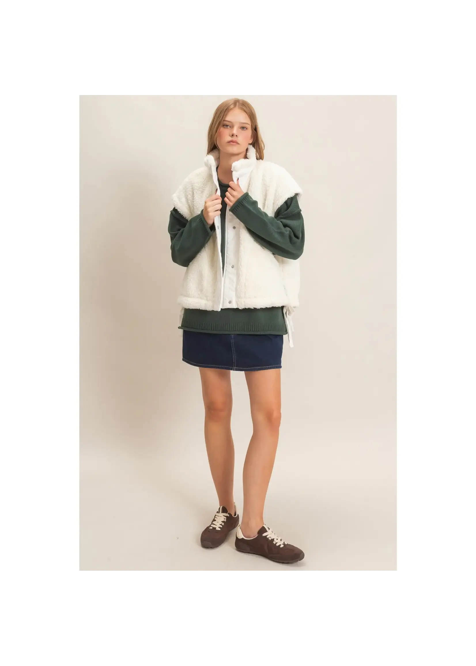 HYFVE Sherpa Vest with Snap Closure - HF26F131-D