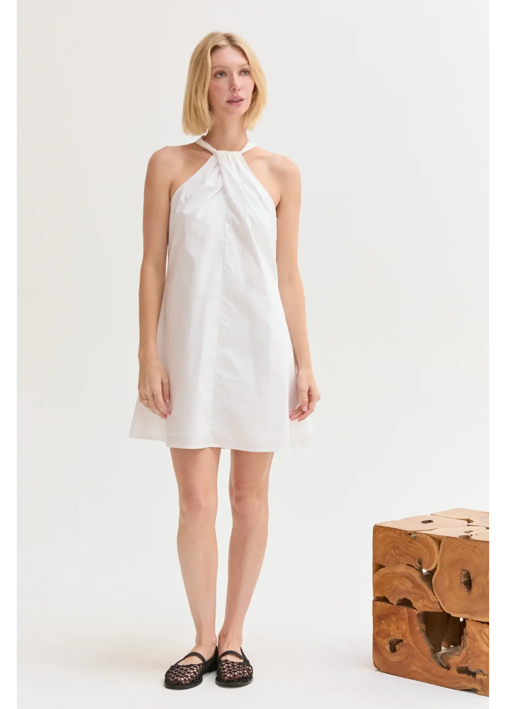 Crescent Chloe Poplin Halter Mini Dress - CD9708-1