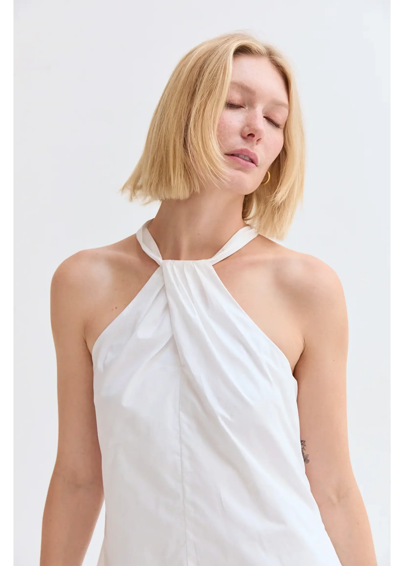 Crescent Chloe Poplin Halter Mini Dress - CD9708-1