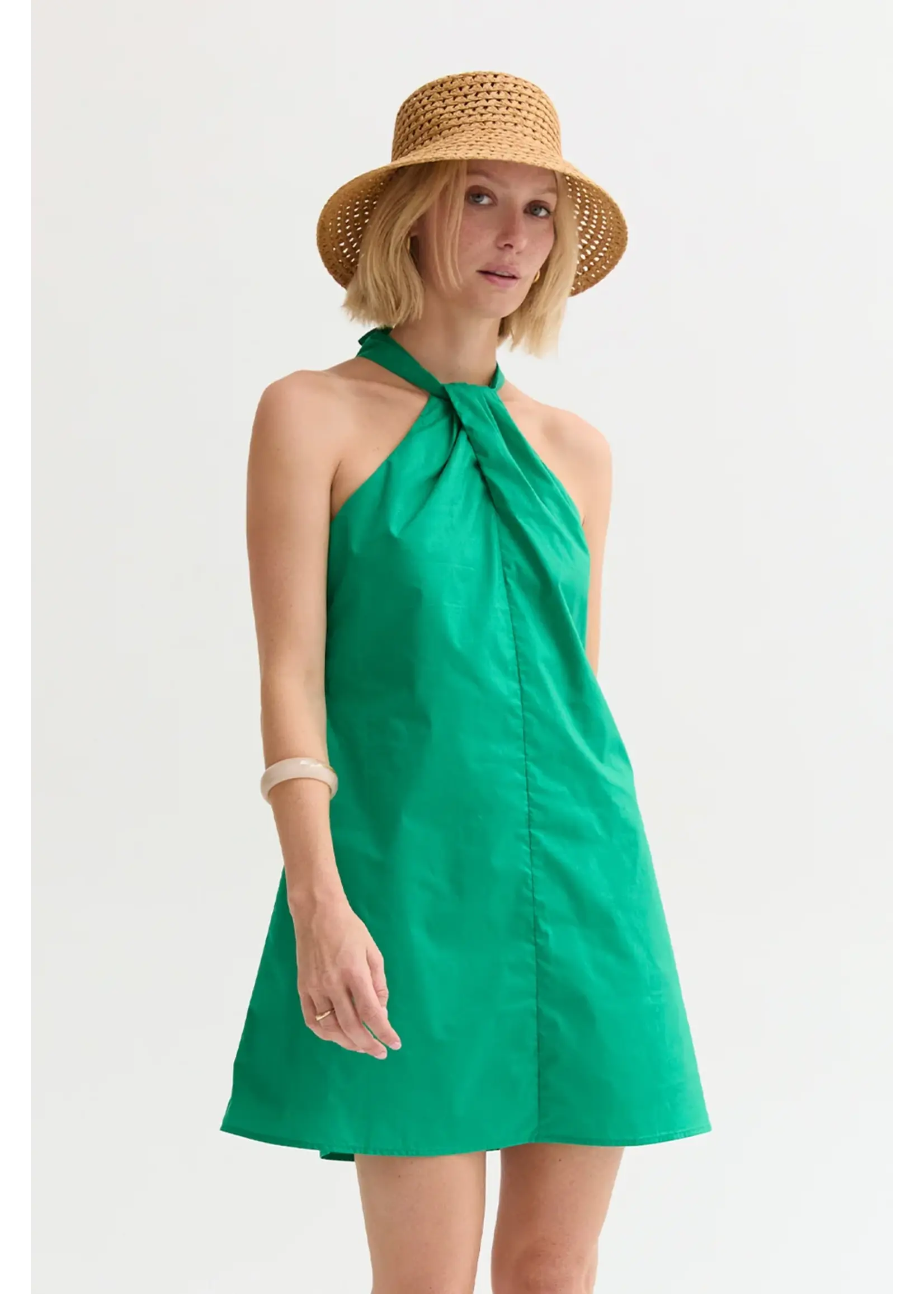 Crescent Chloe Poplin Halter Mini Dress - CD9708-1