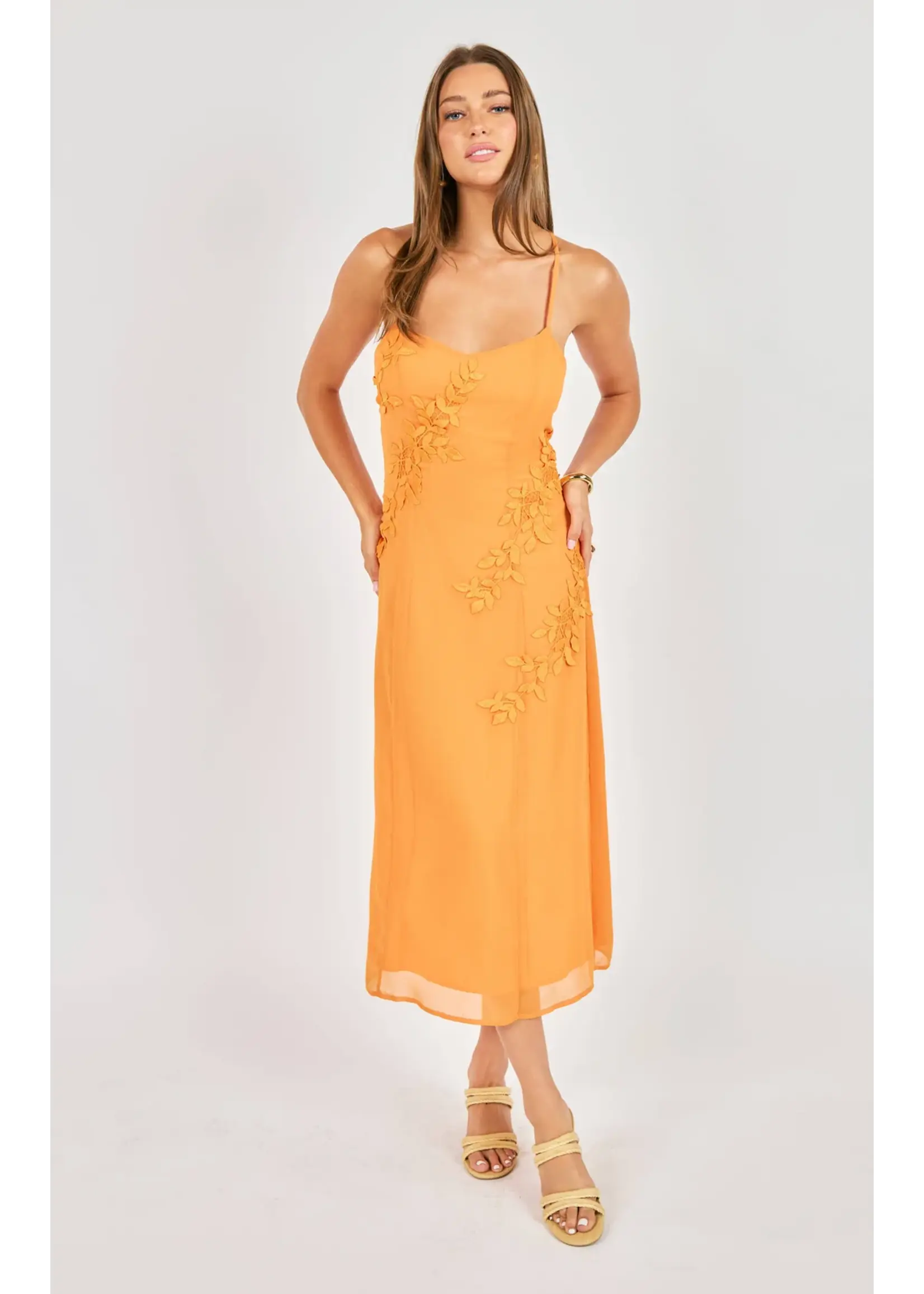Sadie & Sage Prickly Petal Applique Midi Dress - AJ1333