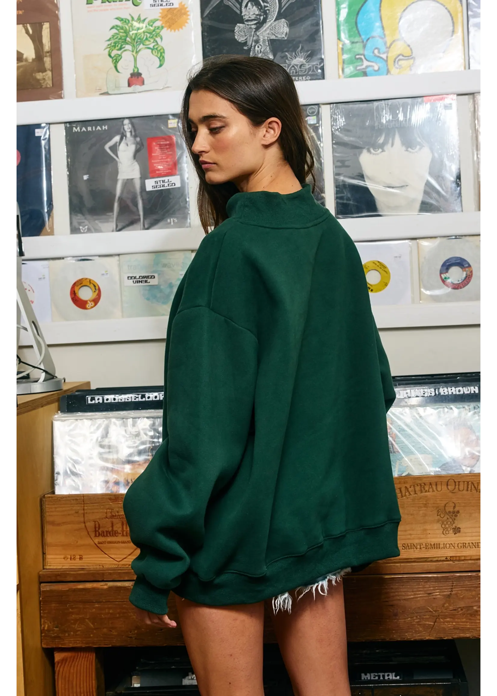 Bucketlist Fish Embroidered Mockneck - IT2594E