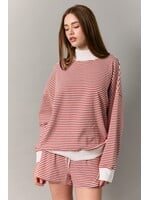 Le Lis Mockneck Stripe Sweatshirt - PT6947-13