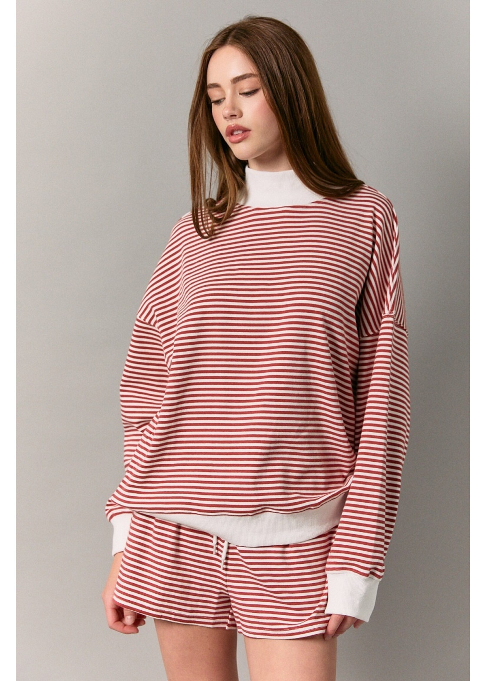 Le Lis Mockneck Stripe Sweatshirt - PT6947-13