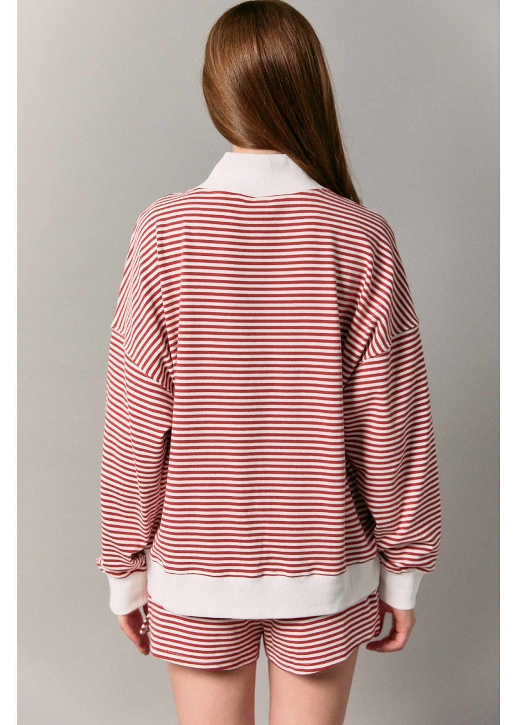 Le Lis Mockneck Stripe Sweatshirt - PT6947-13