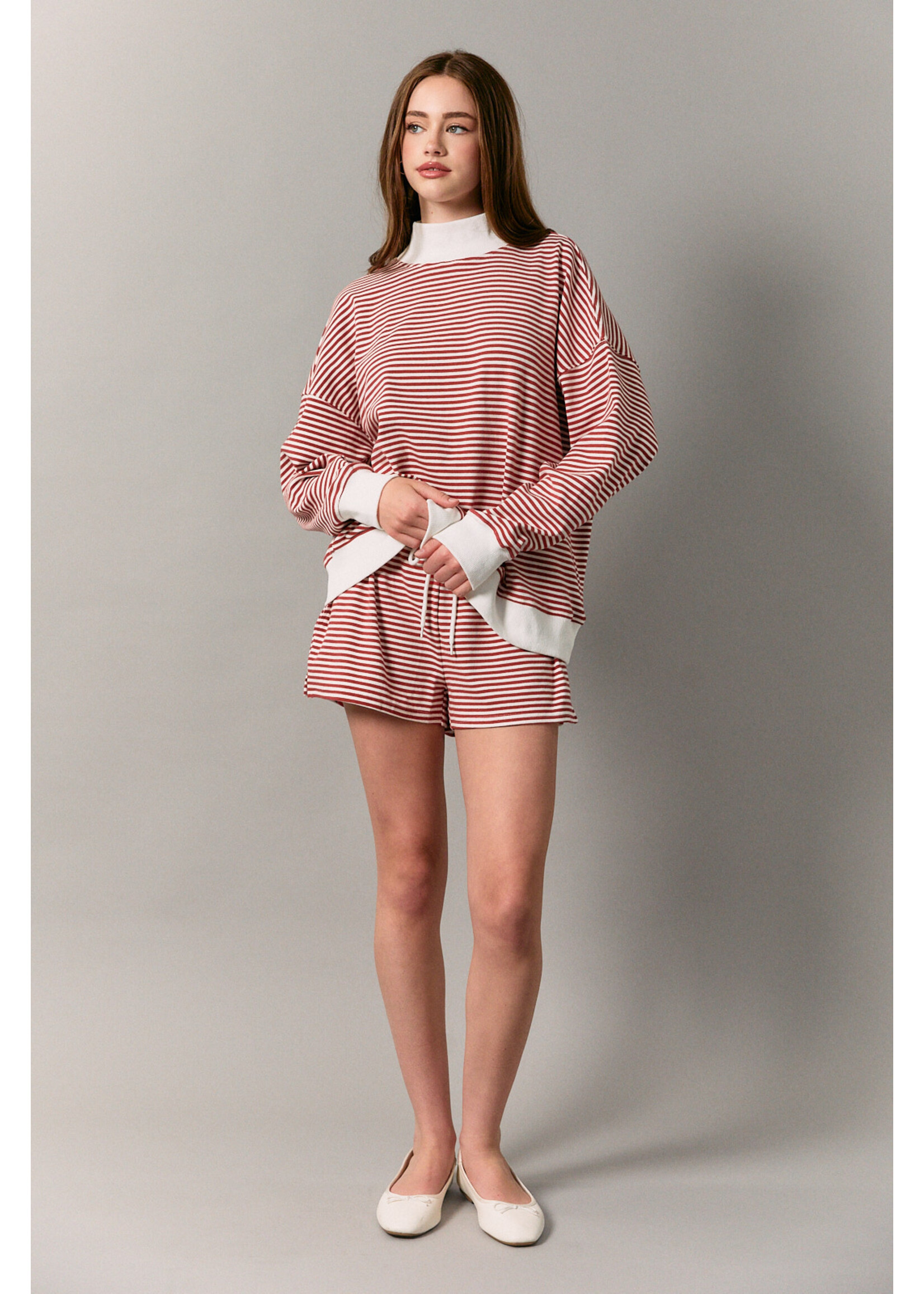 Le Lis Mockneck Stripe Sweatshirt - PT6947-13