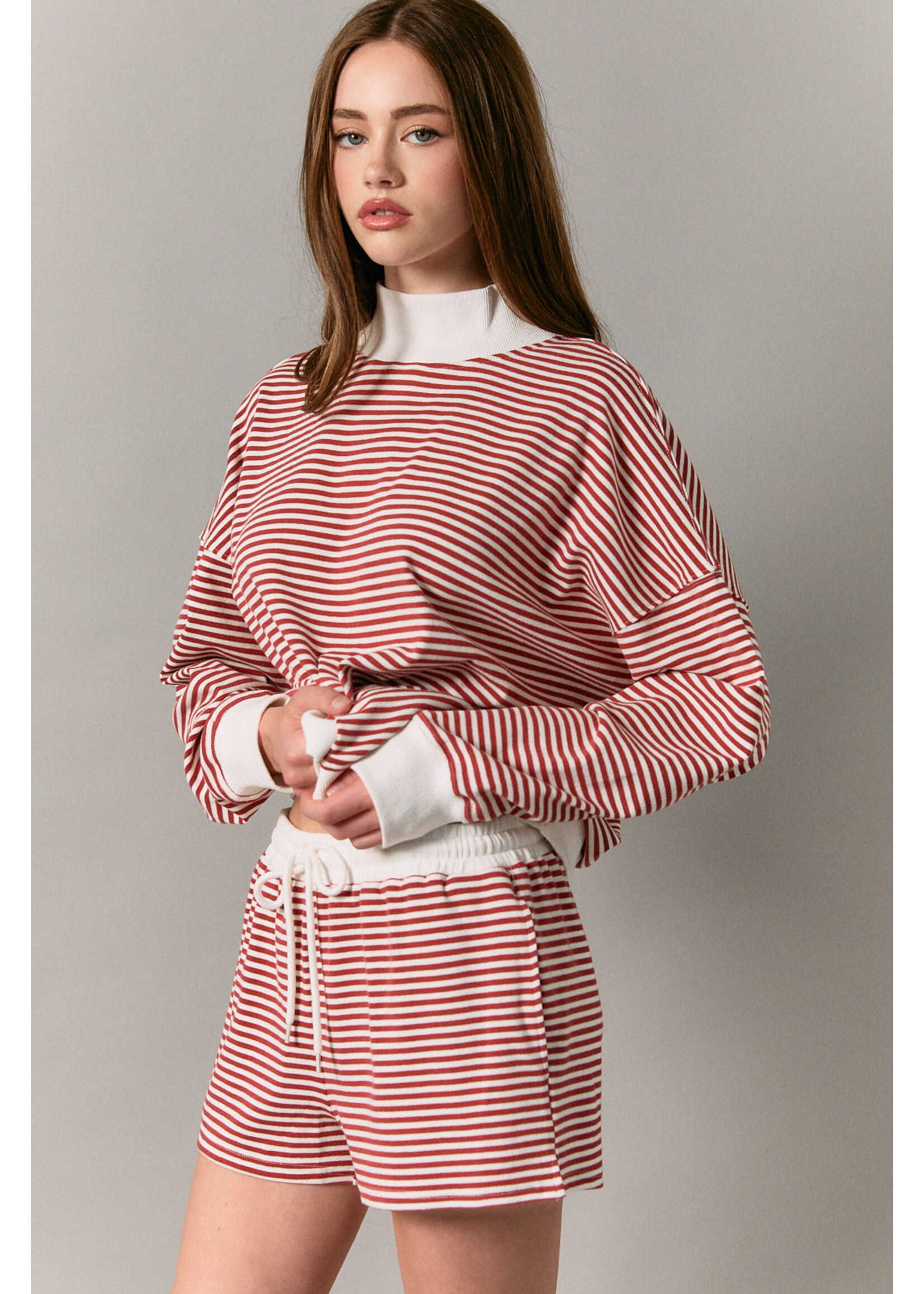 Le Lis Mockneck Stripe Sweatshirt - PT6947-13