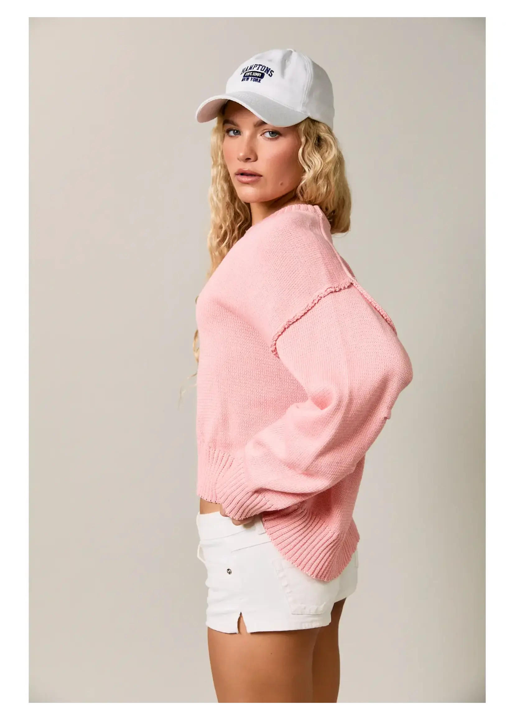 Le Lis Round Neckline Sweater Top - PWT6144