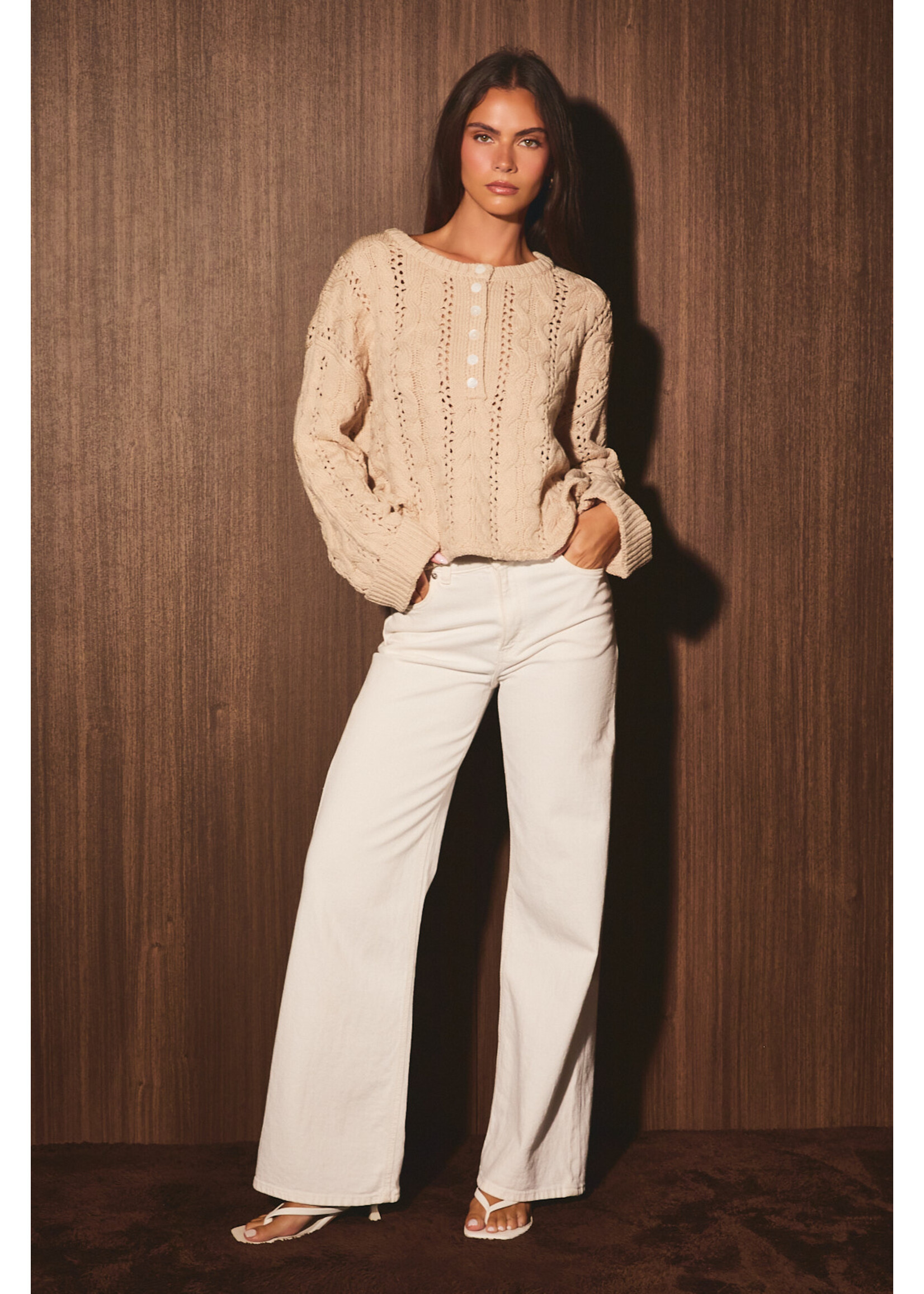 Le Lis Cable Knit Sweater - PWT7177