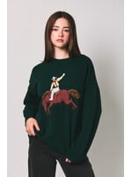 Le Lis Cowboy Graphic Oversized Sweater - IWT6701