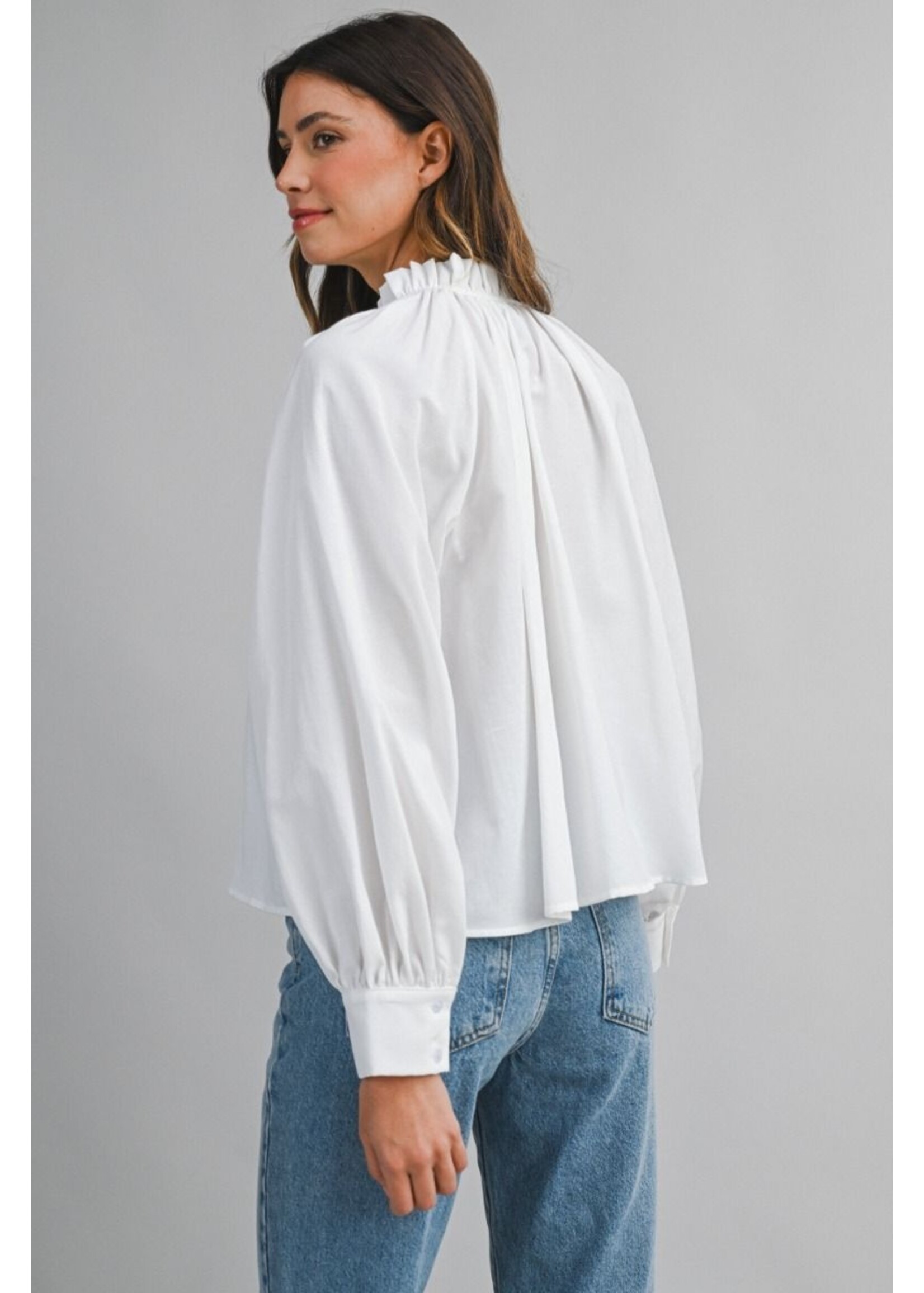 Mable Ruffle Neck Long Sleeve Blouse - MT2488