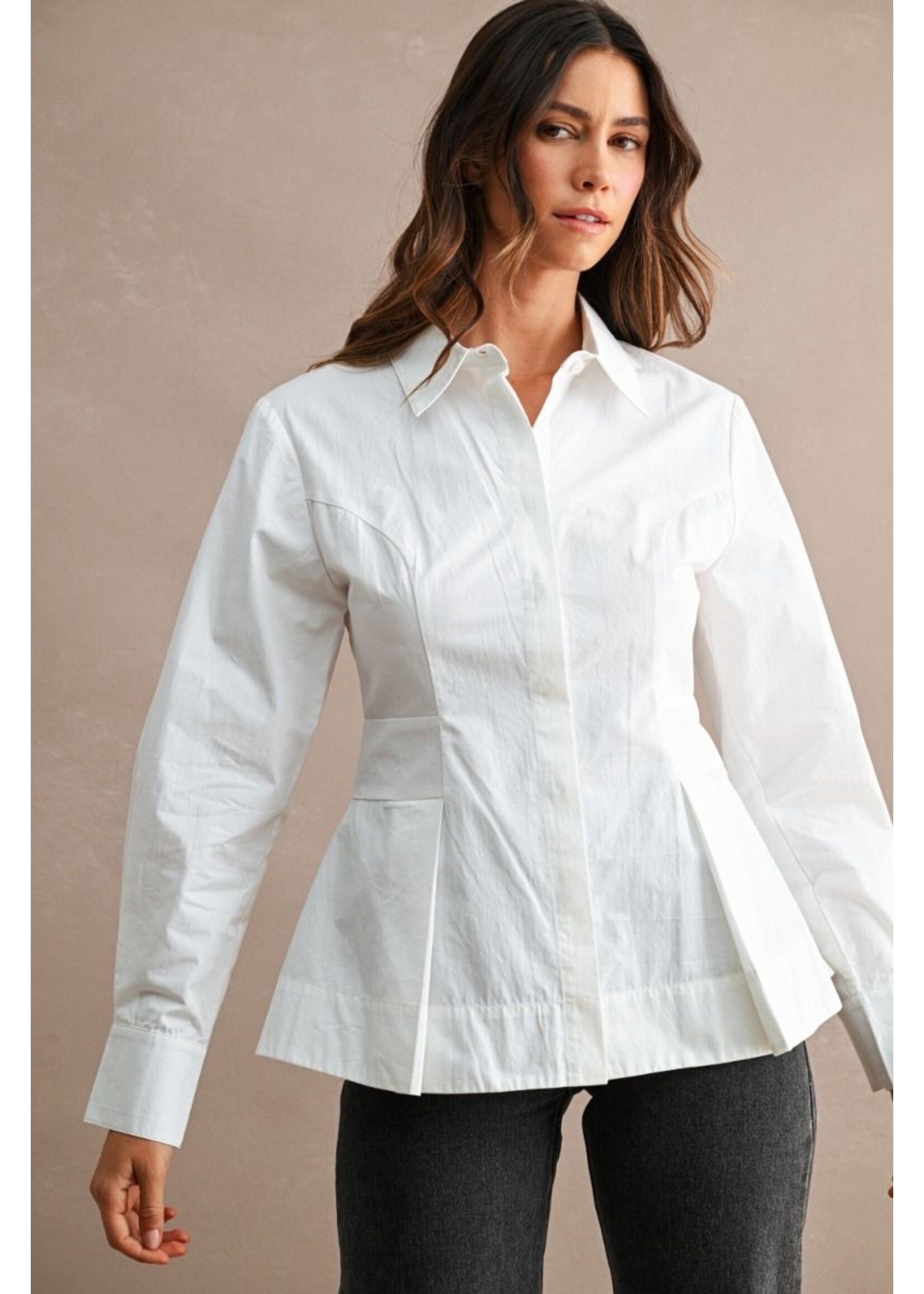 Mable Peplum Button Down Shirt - MT2632