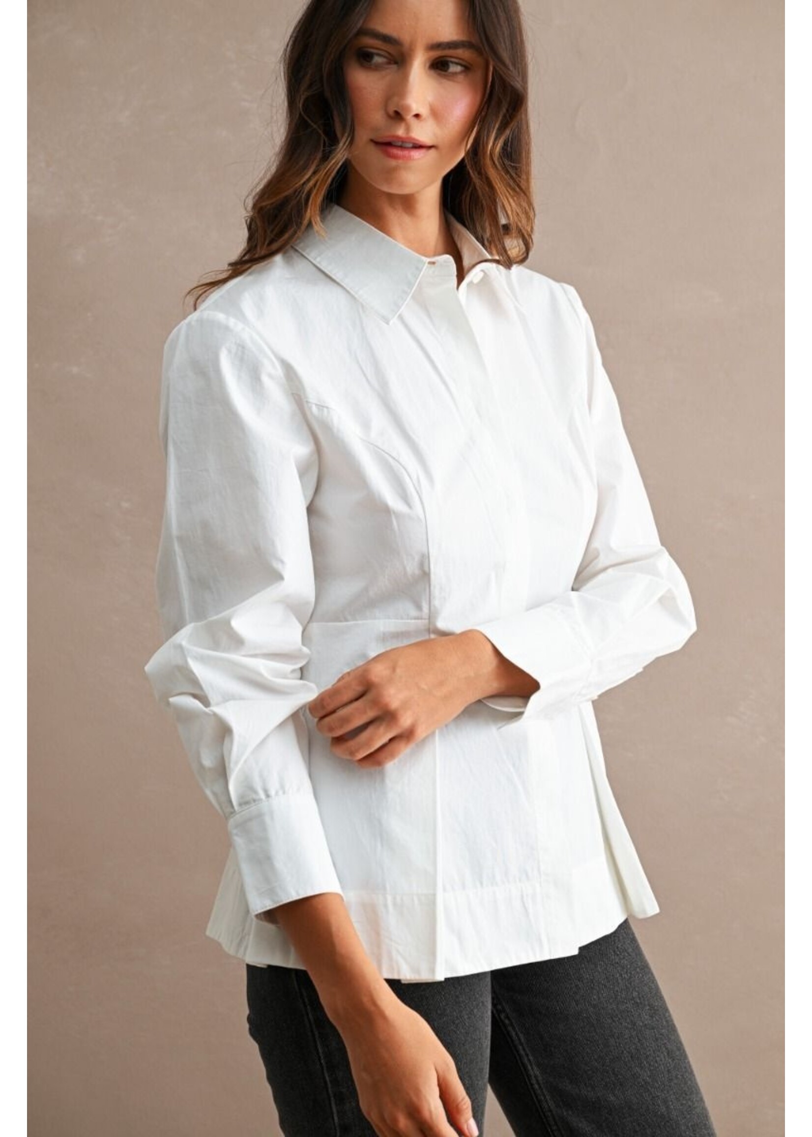 Mable Peplum Button Down Shirt - MT2632