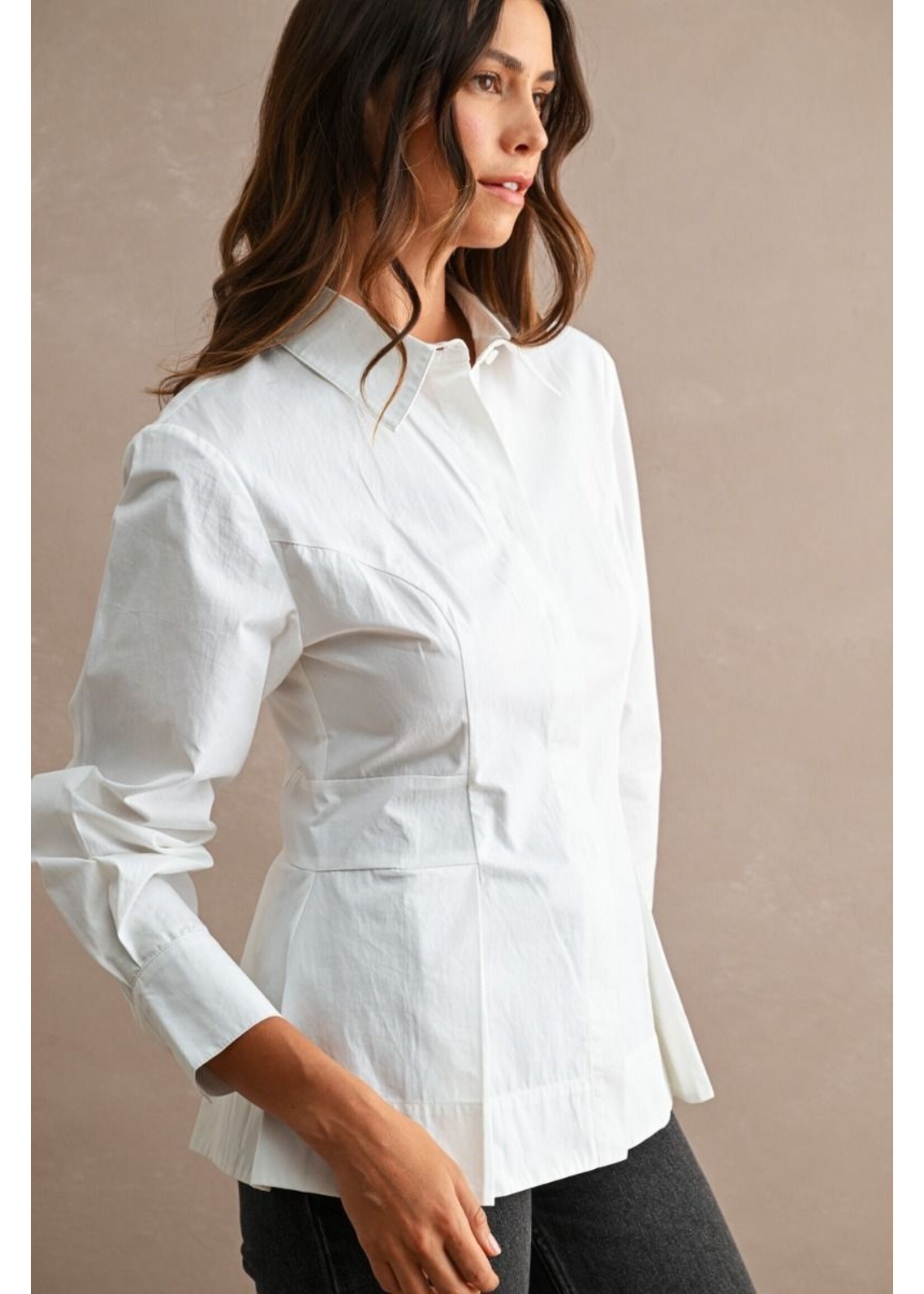 Mable Peplum Button Down Shirt - MT2632