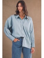 Mable Pin Stripe Oversized Shirt - MT1266S