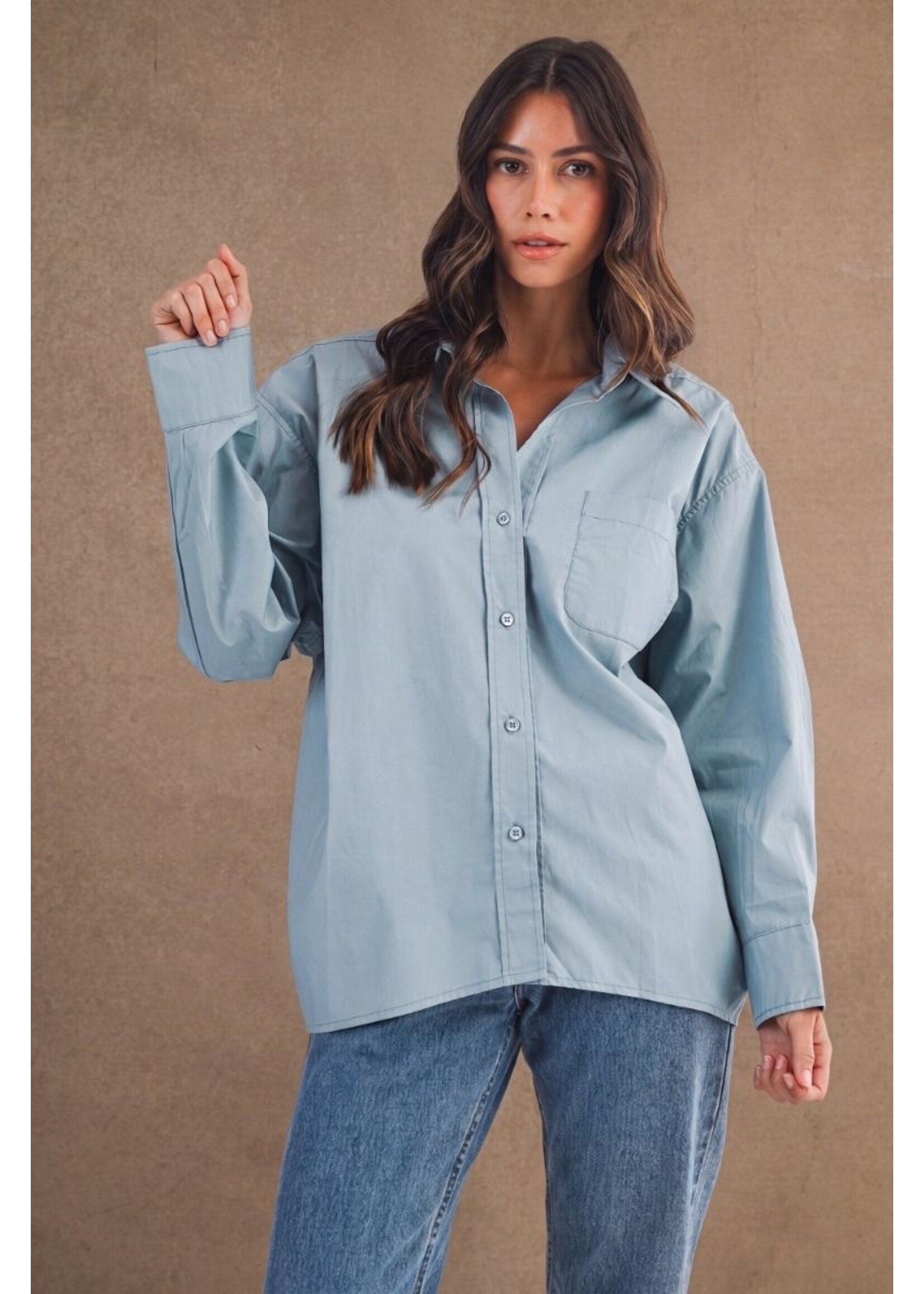 Mable Pin Stripe Oversized Shirt - MT1266S