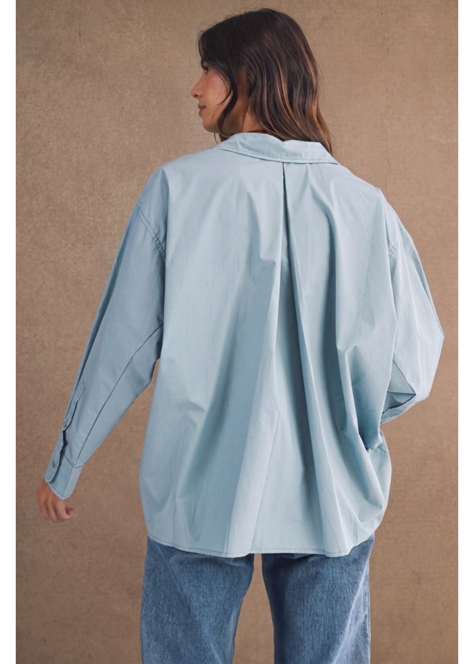 Mable Pin Stripe Oversized Shirt - MT1266S