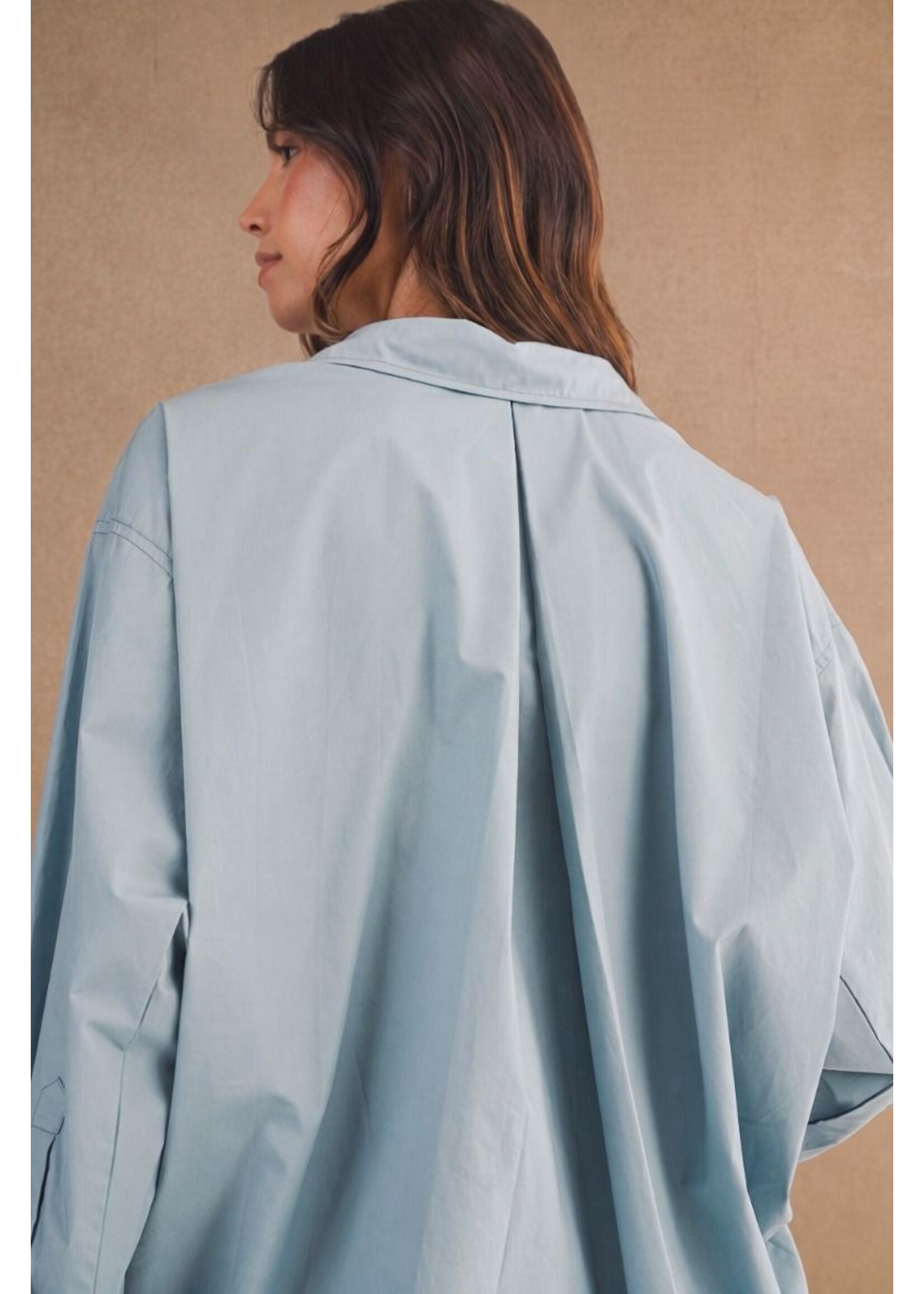 Mable Pin Stripe Oversized Shirt - MT1266S