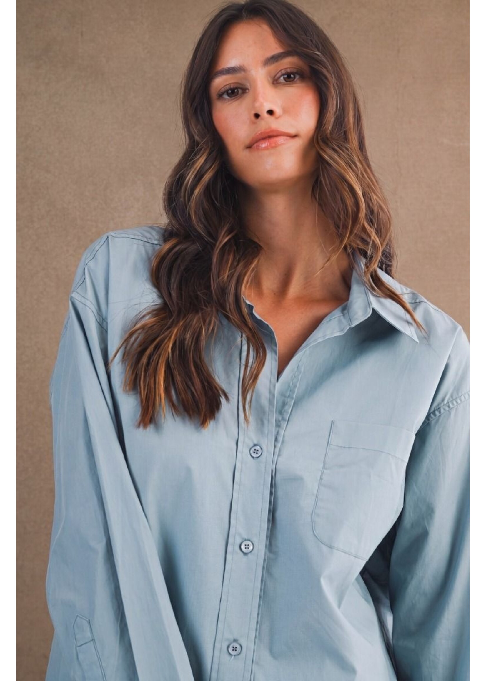 Mable Pin Stripe Oversized Shirt - MT1266S