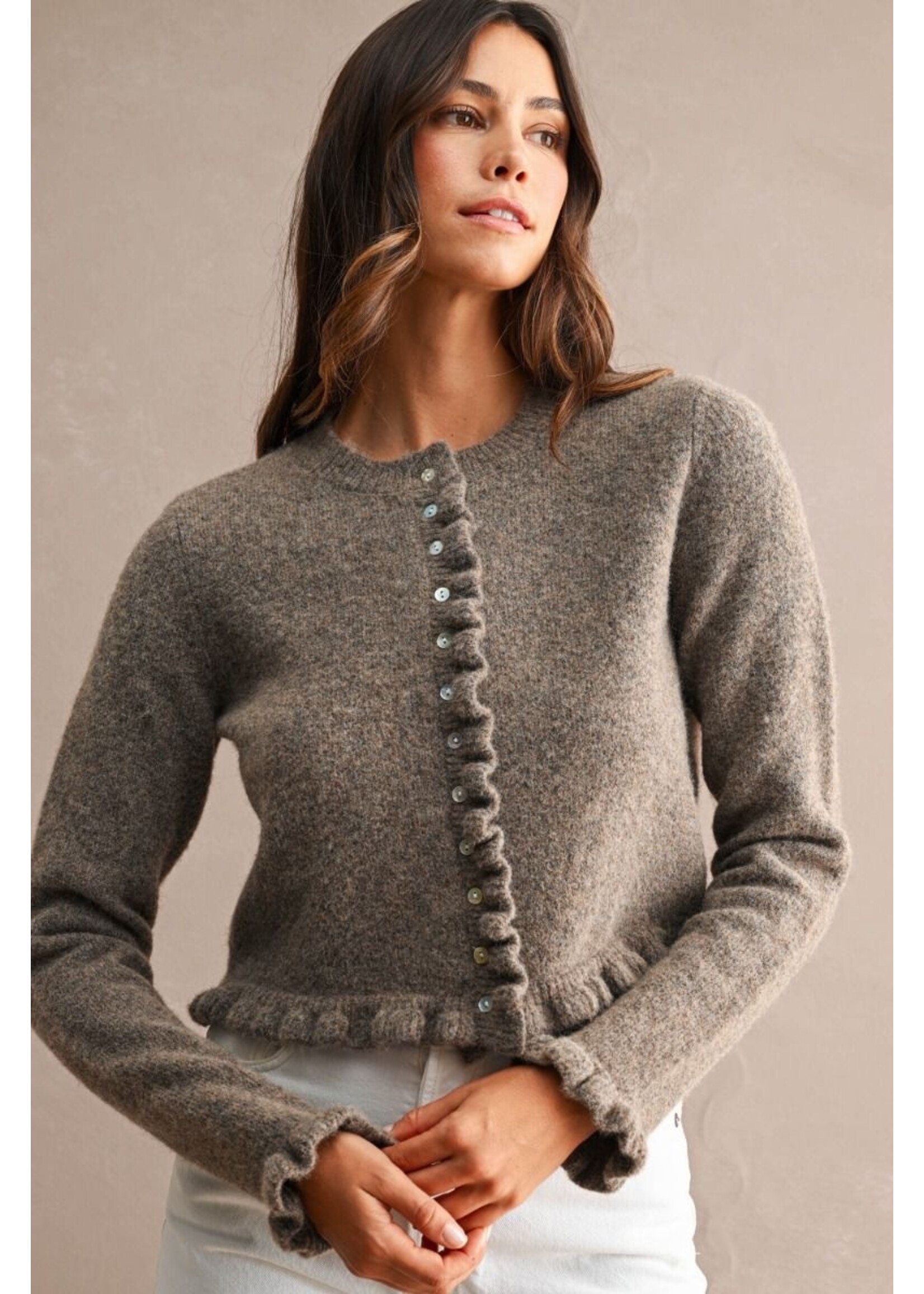 Mable Ruffled Long Sleeve Cardigan - MT2682