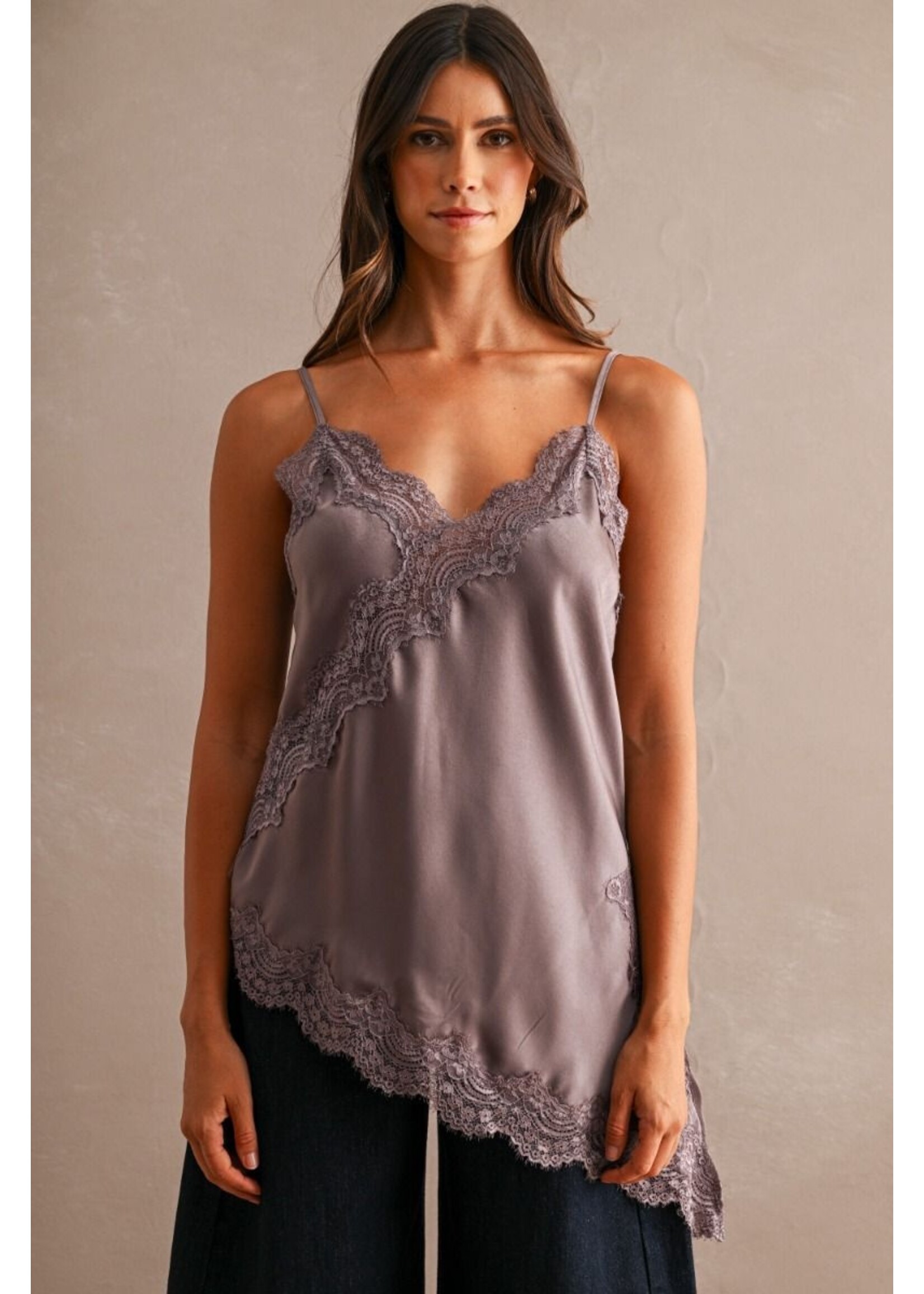 Mable Asymmetric Lace Cami - MT2359