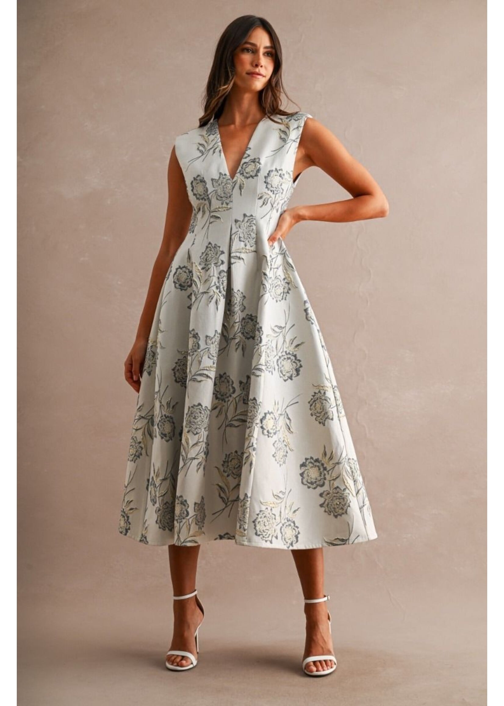 Mable Jacquard Flare Dress - MD6175