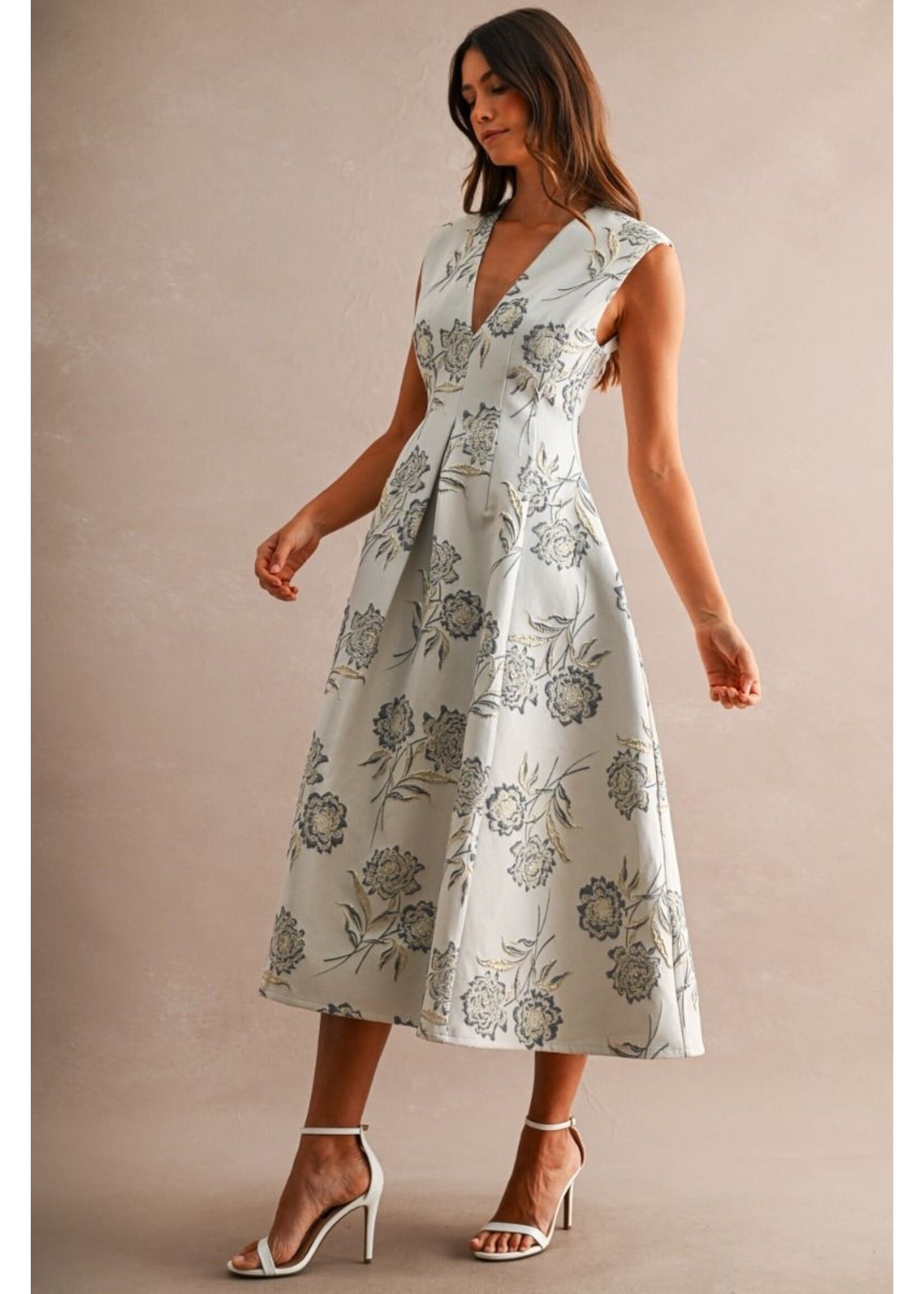 Mable Jacquard Flare Dress - MD6175