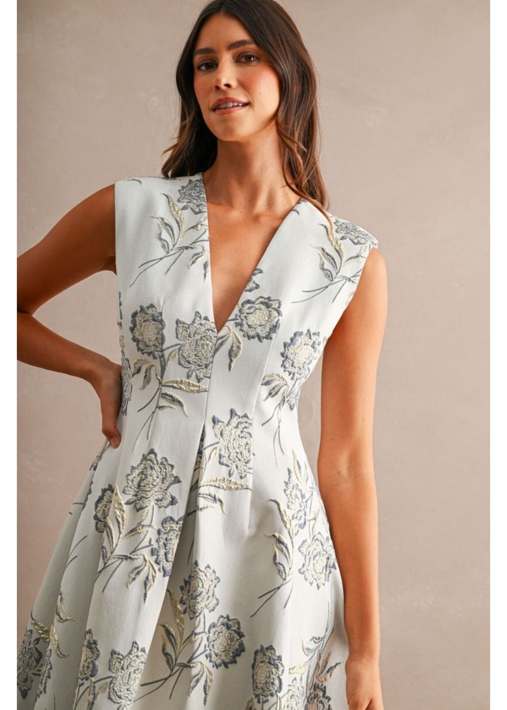 Mable Jacquard Flare Dress - MD6175